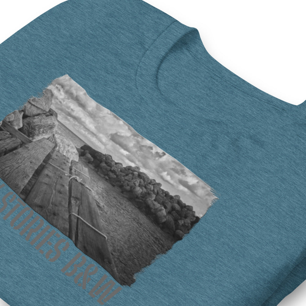 Short-Sleeve Unisex T-Shirt/Jetty Stories B&W/Personalized - Enet Images