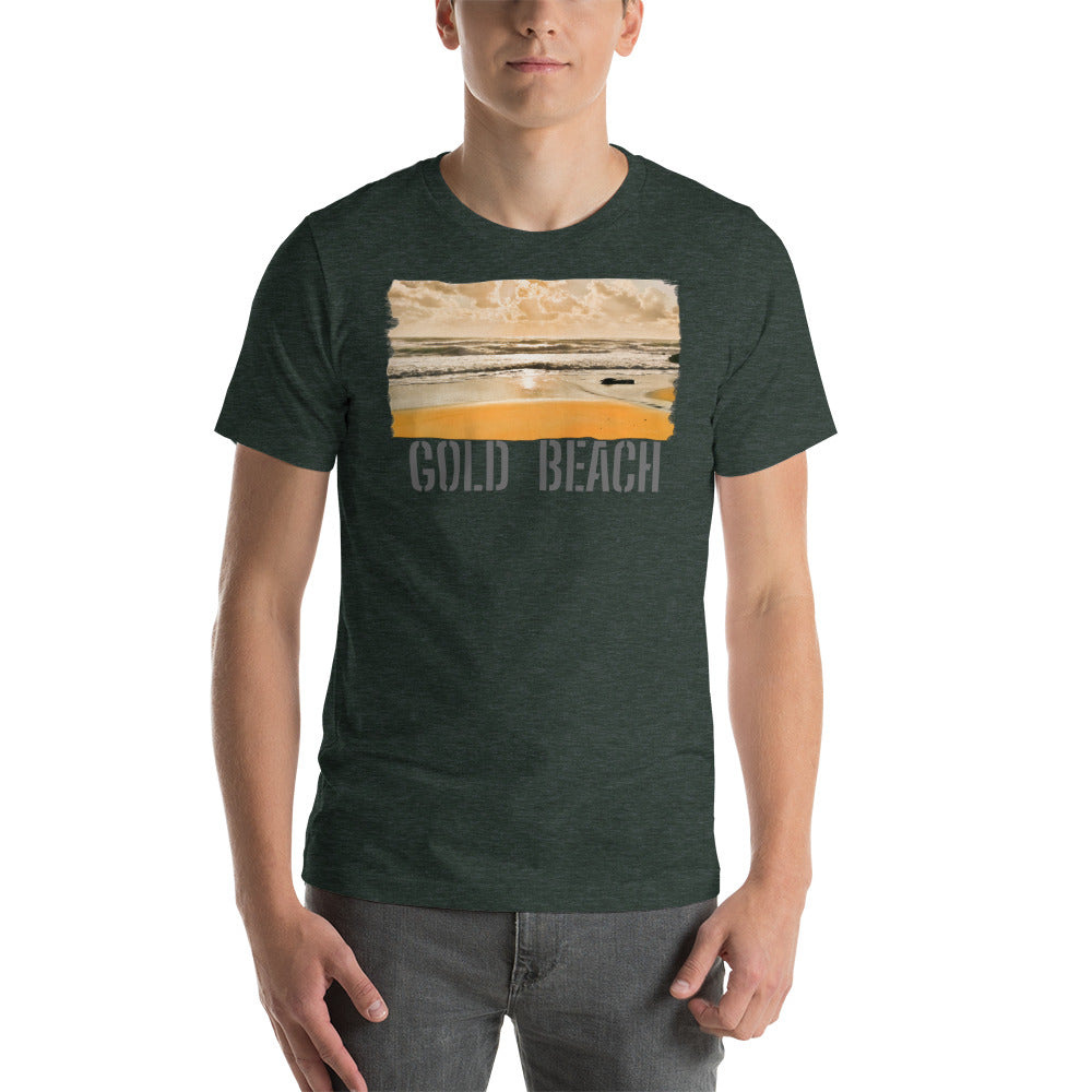Short-Sleeve Unisex T-Shirt/Gold Beach/Personalized - Enet Images