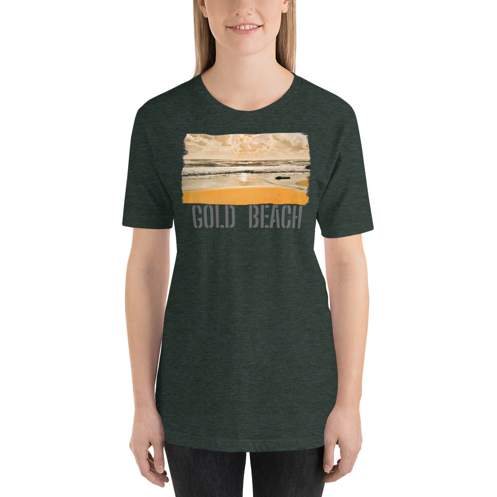 Short-Sleeve Unisex T-Shirt/Gold Beach/Personalized - Enet Images