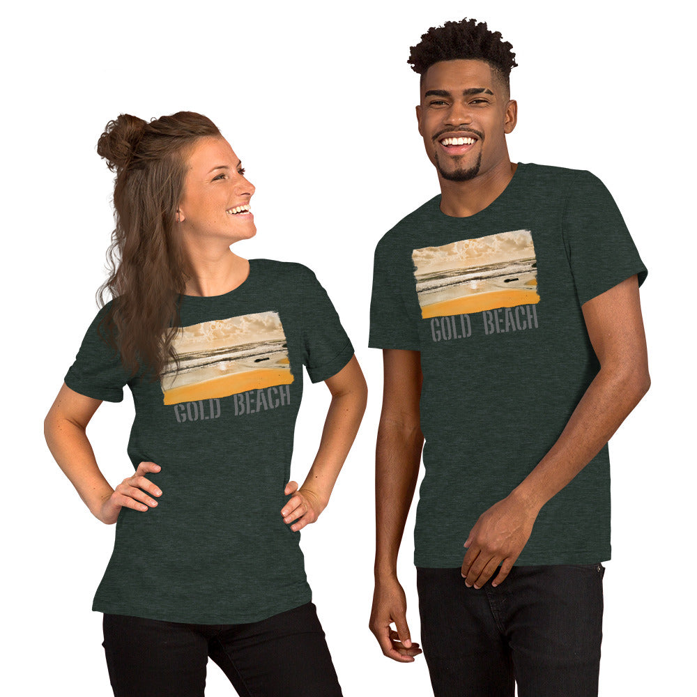 Short-Sleeve Unisex T-Shirt/Gold Beach/Personalized - Enet Images