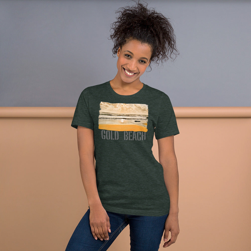 Short-Sleeve Unisex T-Shirt/Gold Beach/Personalized - Enet Images
