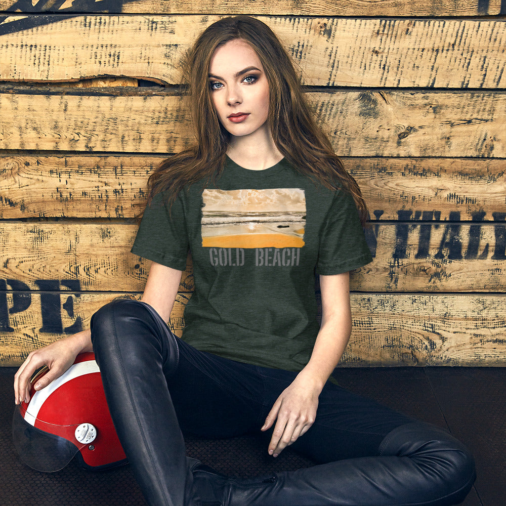 Short-Sleeve Unisex T-Shirt/Gold Beach/Personalized - Enet Images