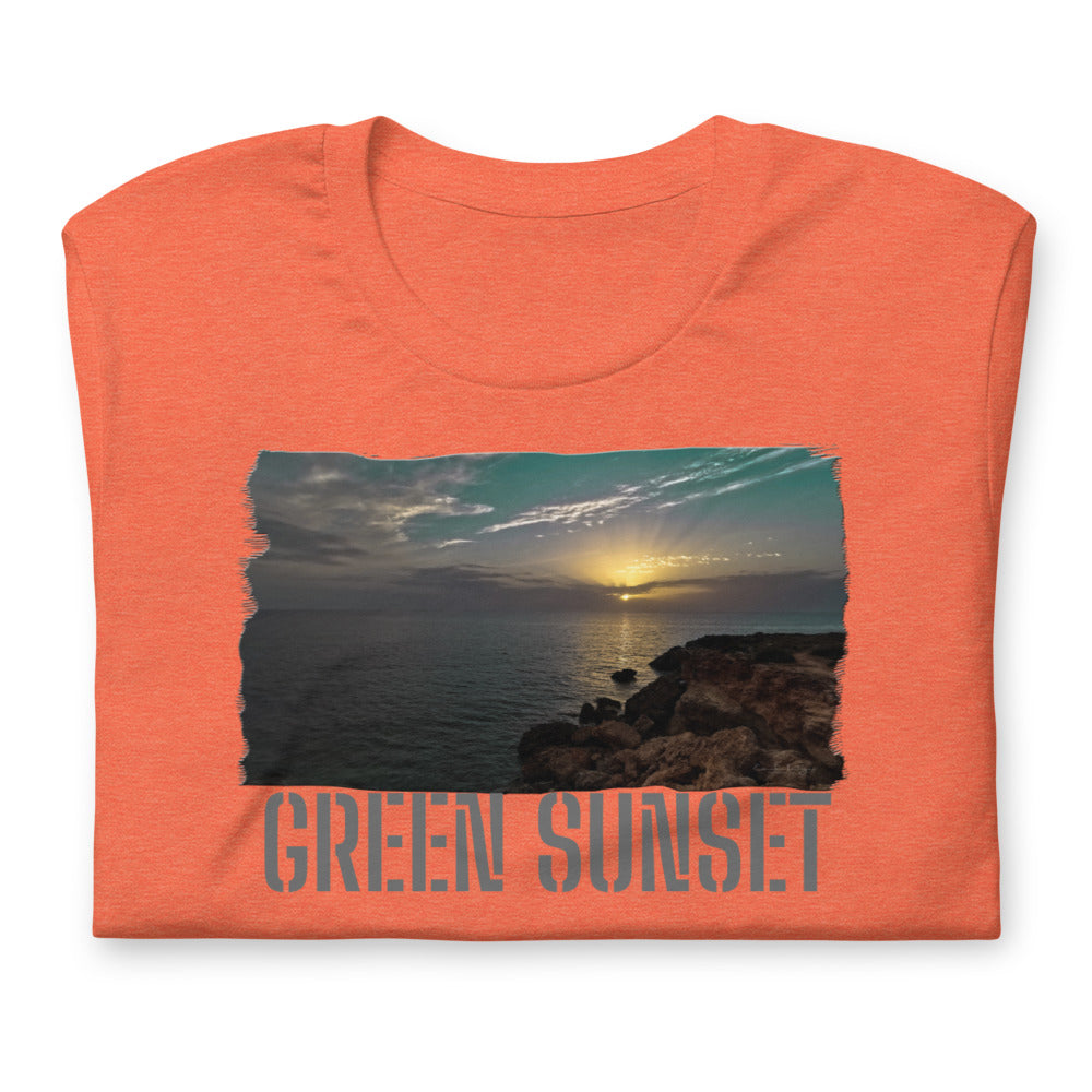 Short-Sleeve Unisex T-Shirt/Green Sunset/Personalized - Enet Images