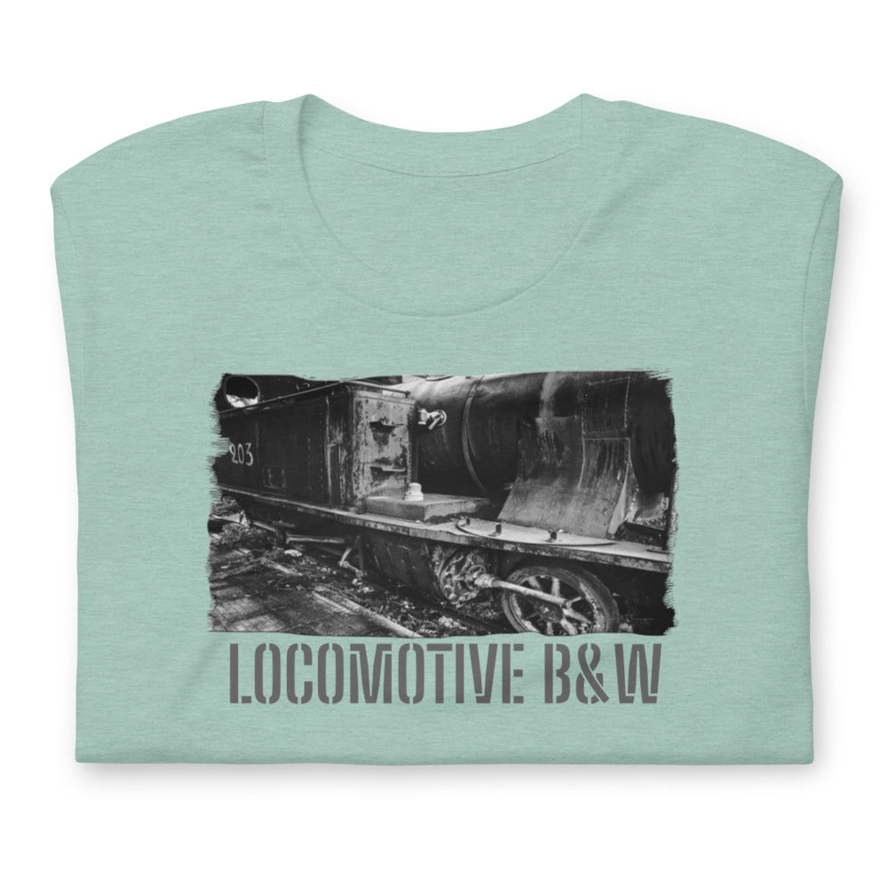 Short-Sleeve Unisex T-Shirt/Locomotive B&W/Personalized - Enet Images