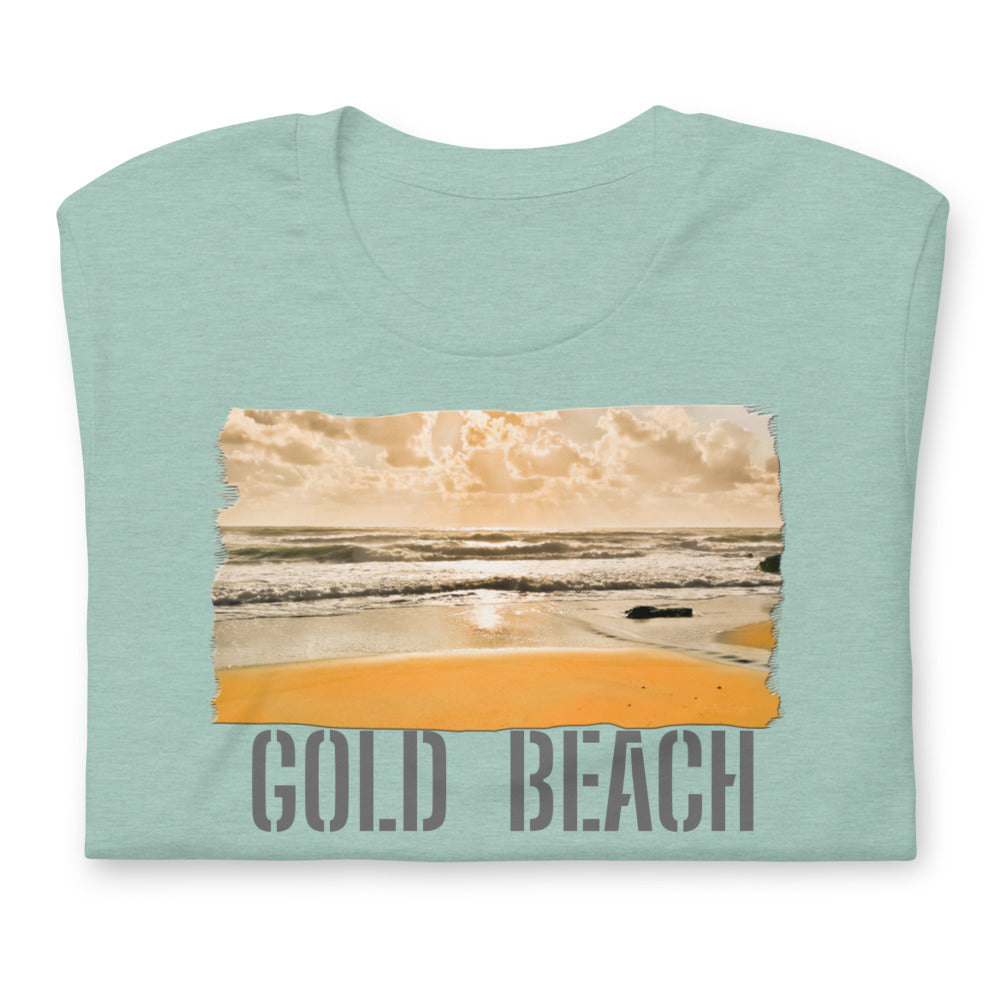 Short-Sleeve Unisex T-Shirt/Gold Beach/Personalized - Enet Images
