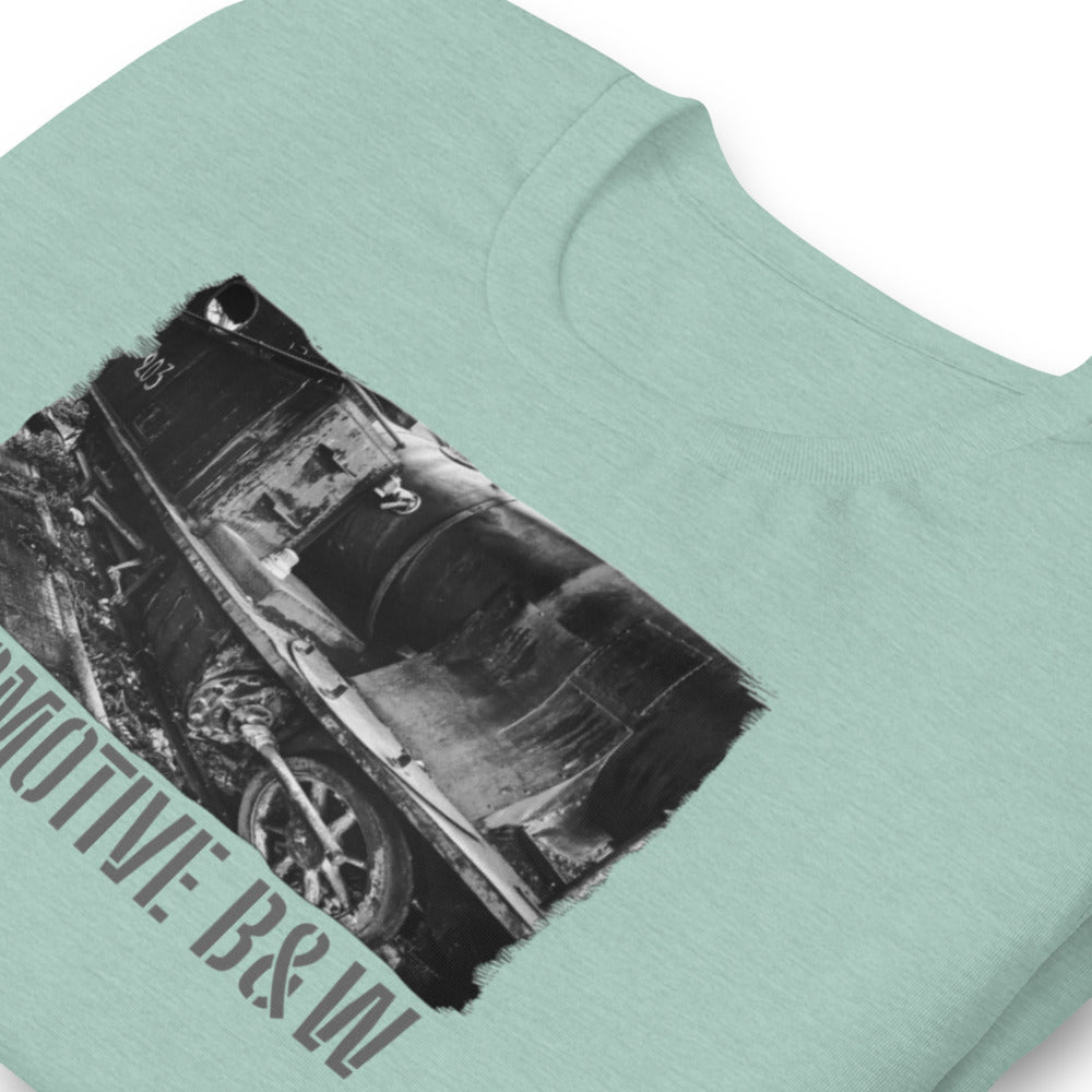 Short-Sleeve Unisex T-Shirt/Locomotive B&W/Personalized - Enet Images