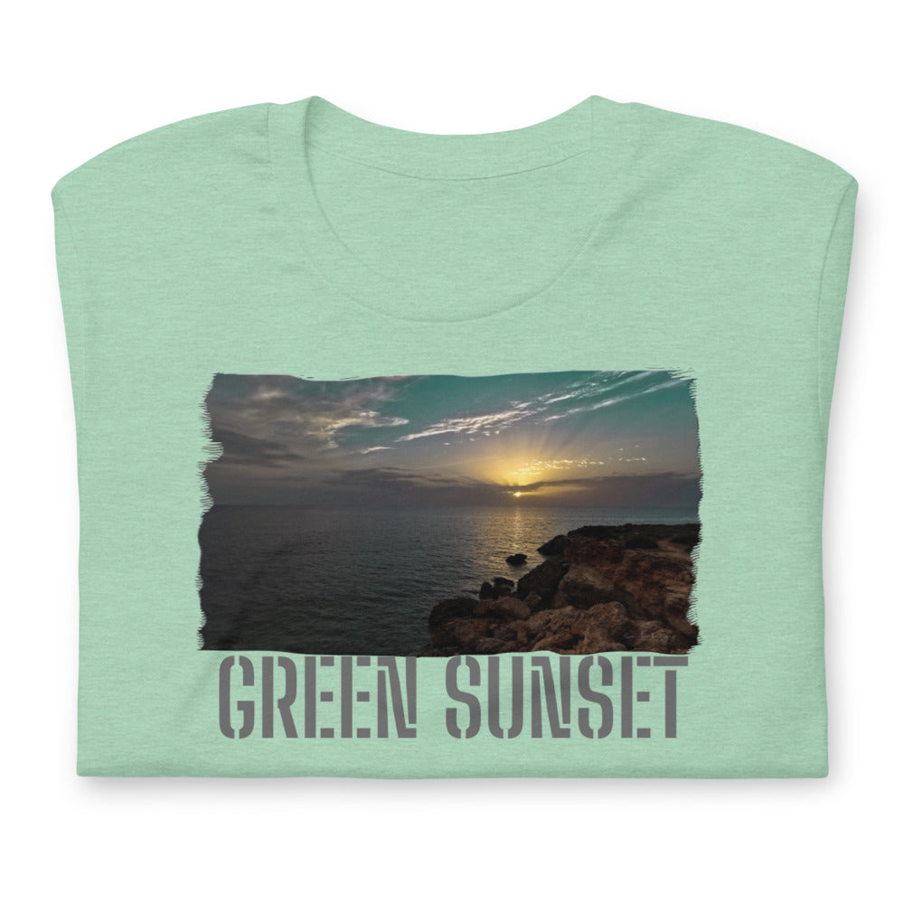Short-Sleeve Unisex T-Shirt/Green Sunset/Personalized - Enet Images