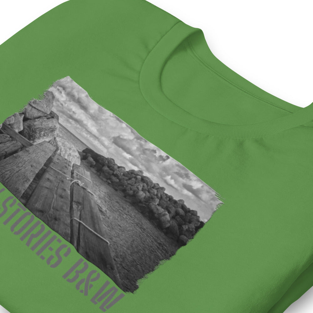 Short-Sleeve Unisex T-Shirt/Jetty Stories B&W/Personalized - Enet Images
