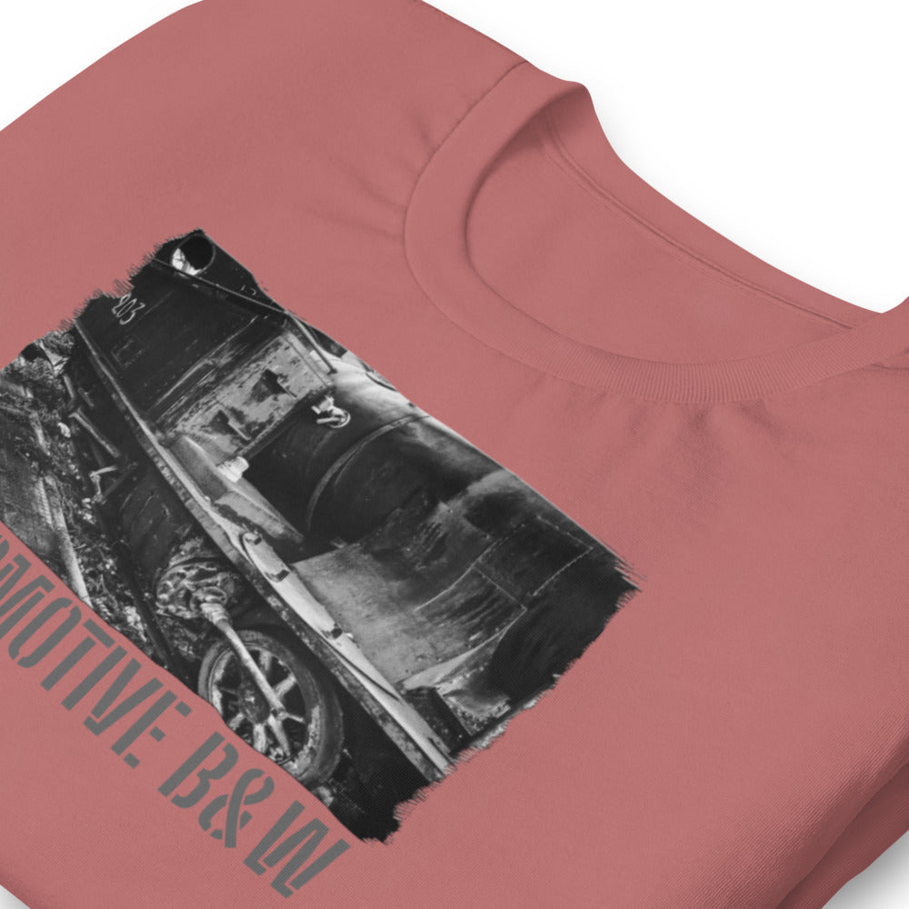 Short-Sleeve Unisex T-Shirt/Locomotive B&W/Personalized - Enet Images