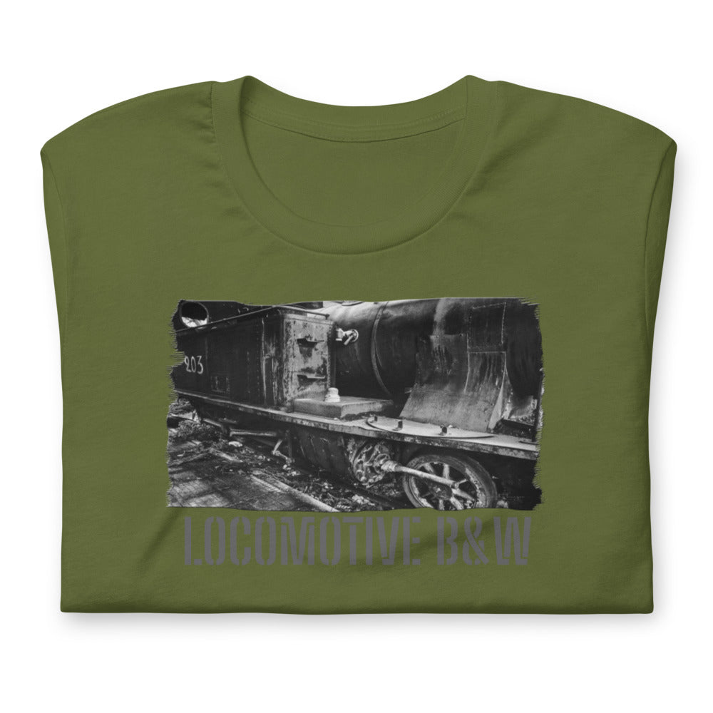Short-Sleeve Unisex T-Shirt/Locomotive B&W/Personalized - Enet Images