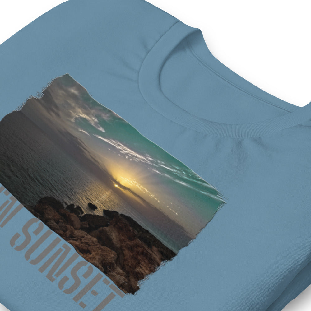 Short-Sleeve Unisex T-Shirt/Green Sunset/Personalized - Enet Images