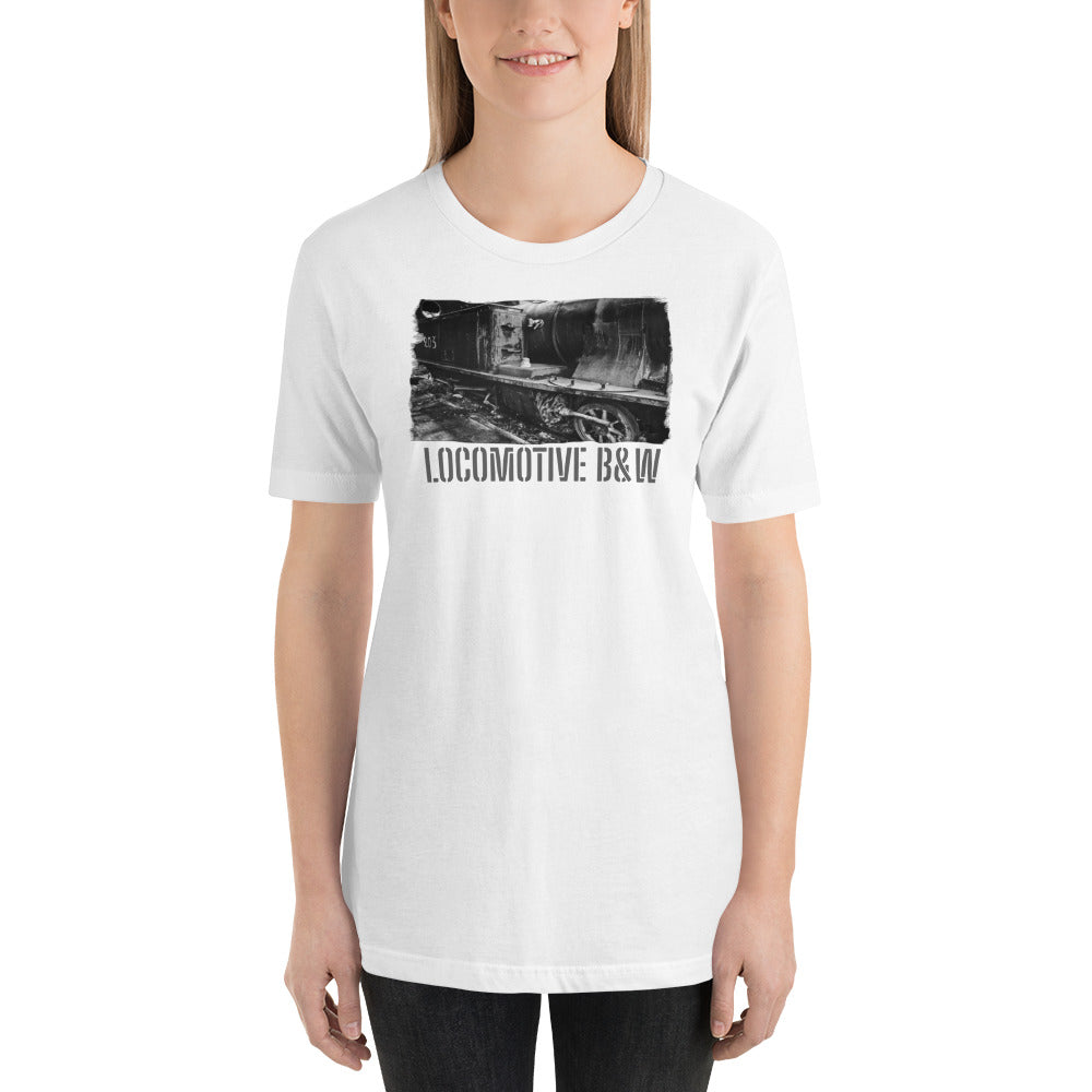 Short-Sleeve Unisex T-Shirt/Locomotive B&W/Personalized - Enet Images