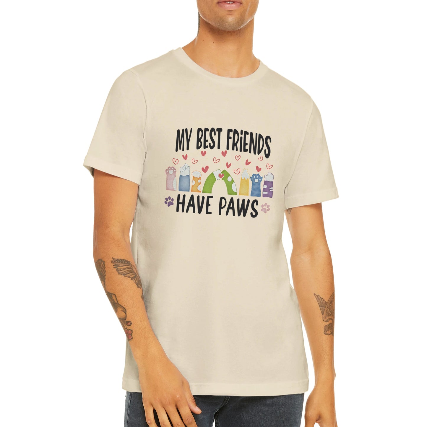 Budget Unisex Crewneck T-shirt/Best-Friends-Have-Paws