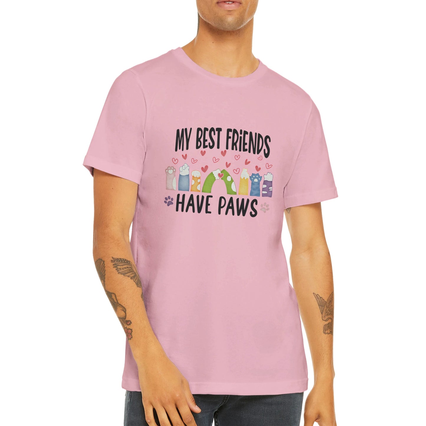 Budget Unisex Crewneck T-shirt/Best-Friends-Have-Paws