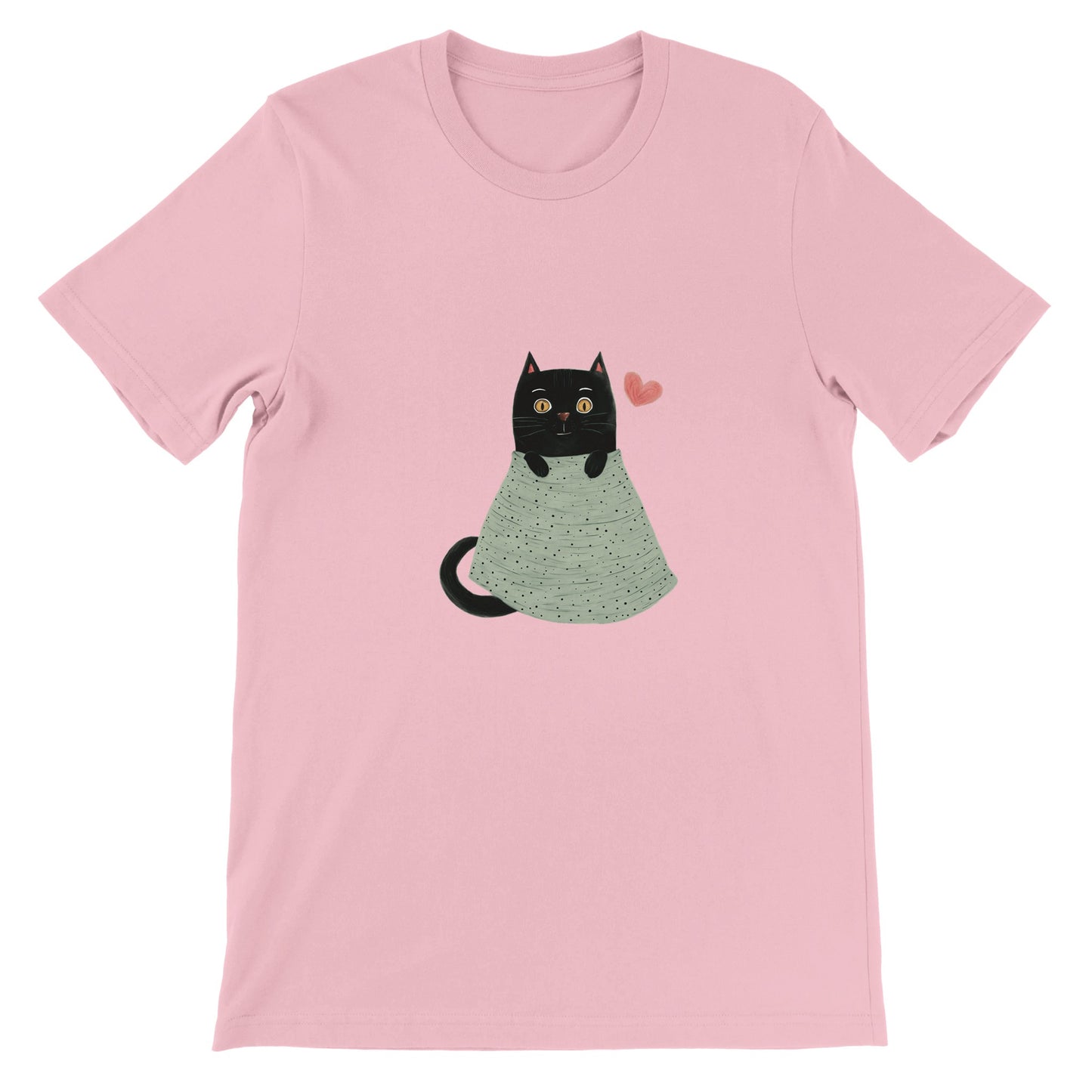 Budget Unisex Crewneck T-shirt/Cute-Black-Cat