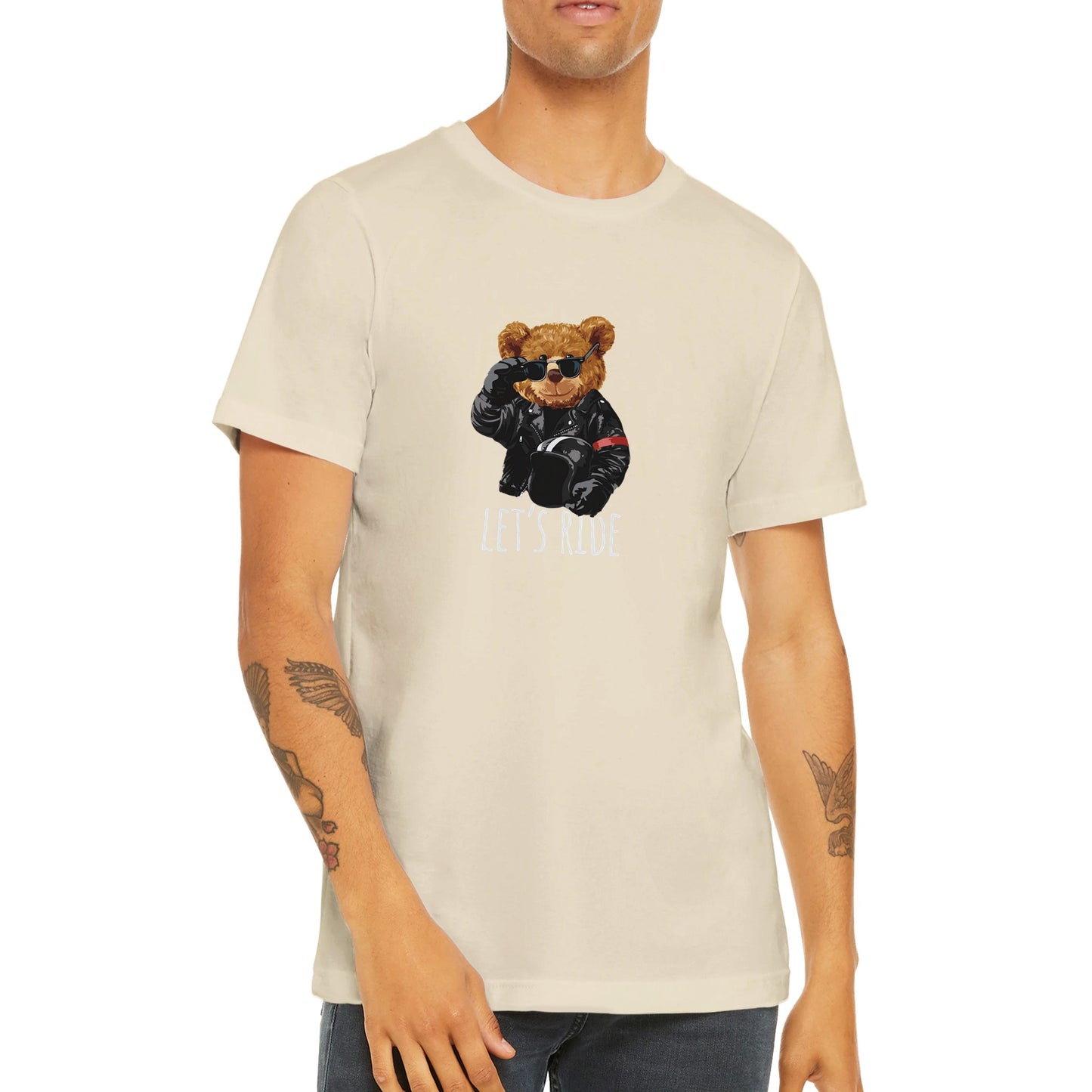 Budget Unisex Crewneck T-shirt/Teddy-Bear-Let's-Ride