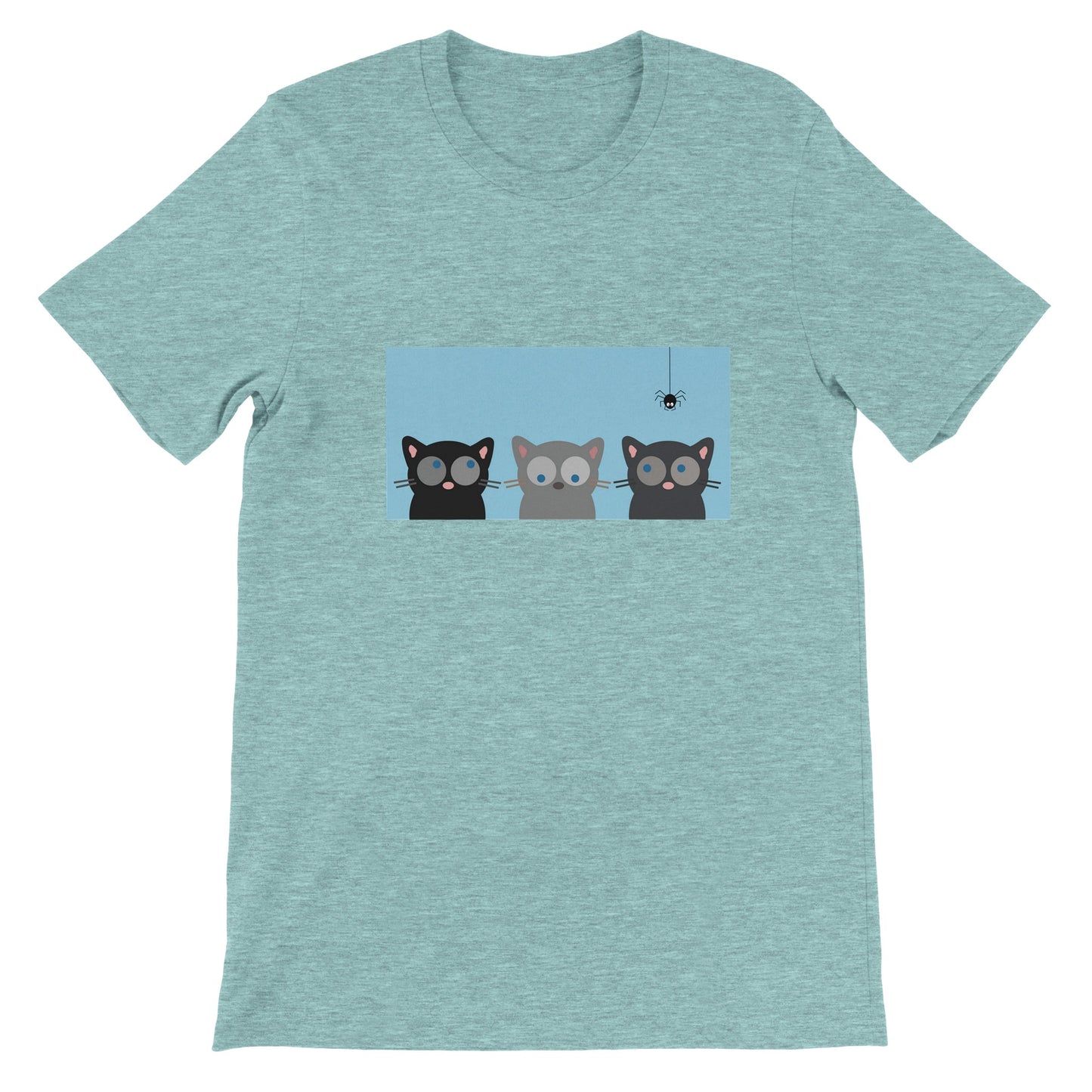 Budget Unisex Crewneck T-shirt/Three-Cats-Spider