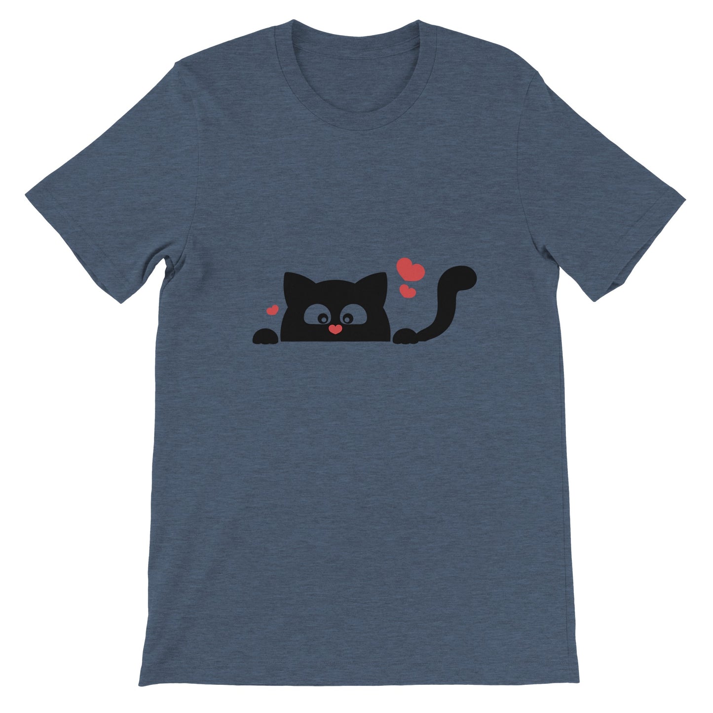 Budget Unisex Crewneck T-shirt/Black-Cat-Love