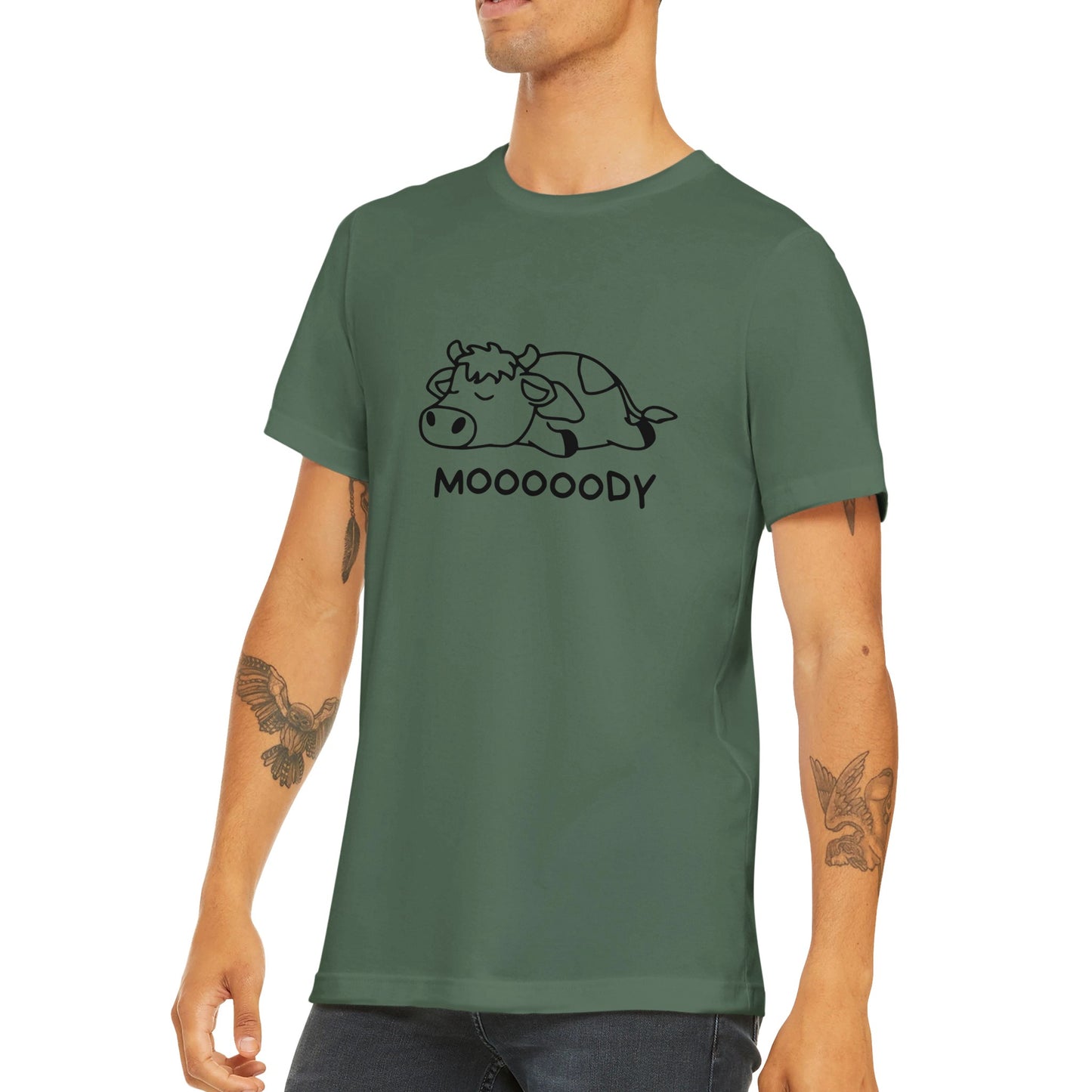 Budget Unisex Crewneck T-shirt/Moody-Cow