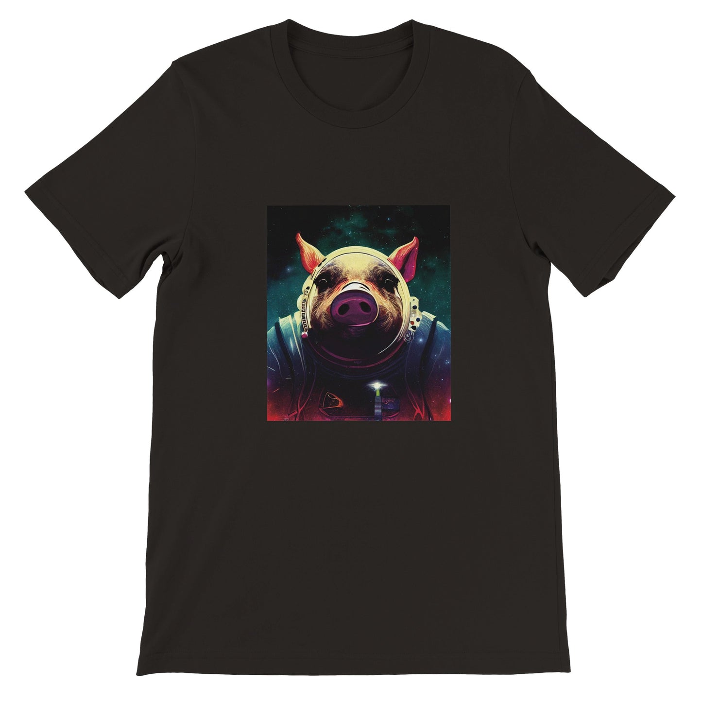 Budget Unisex Crewneck T-shirt/Pig-Astronaut