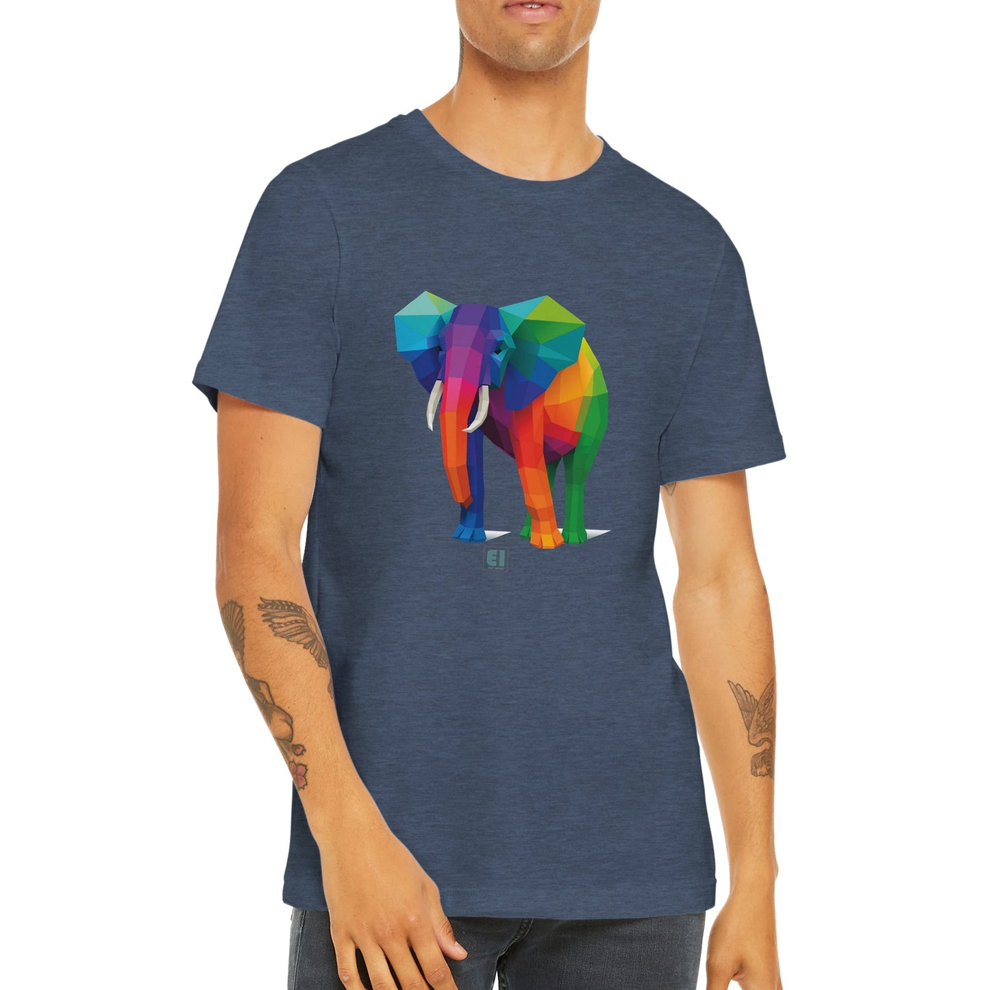 Budget Unisex Crewneck T-shirt/Elephant-Colorful