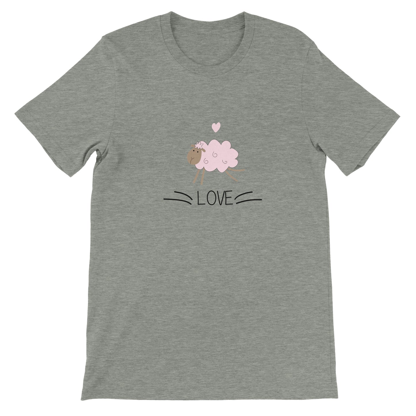 Budget Unisex Crewneck T-shirt/Love-Sheep