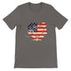 budget Unisex Crewneck T-shirt/American-Vintage-Flag-Heart - Enet Images