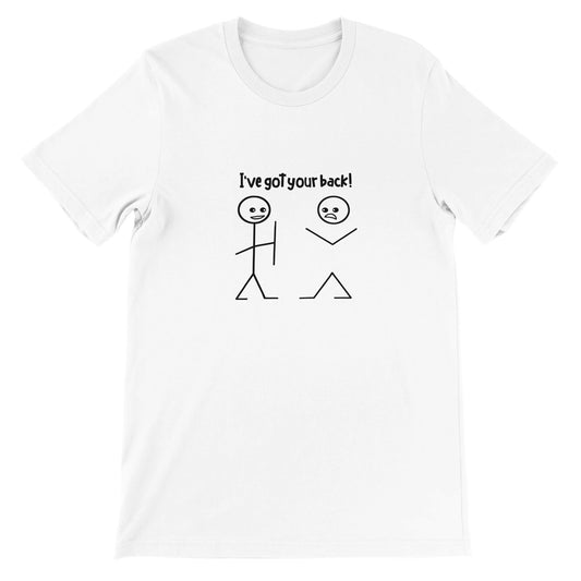 Günstiges Unisex-T-Shirt mit Rundhalsausschnitt/Ich-habe-dir-den-Rücken-zurück