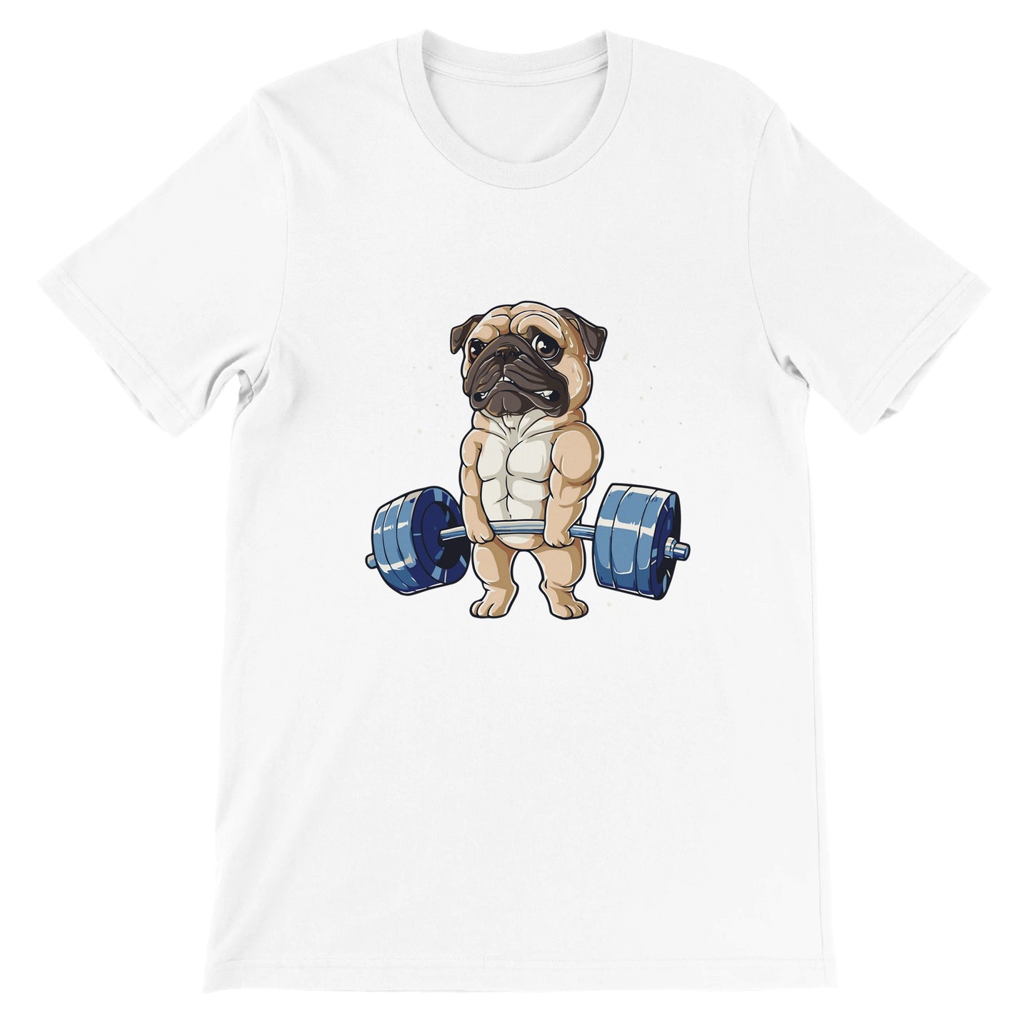 Budget Unisex Crewneck T-shirt/Pug-Weightlifting