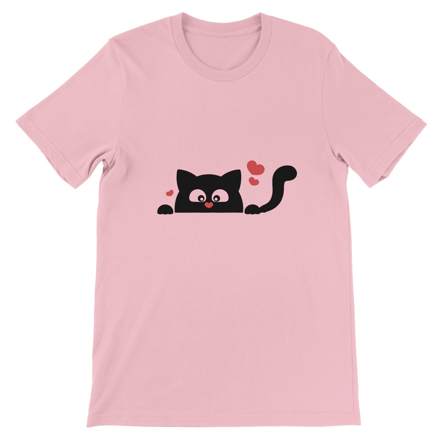 Budget Unisex Crewneck T-shirt/Black-Cat-Love