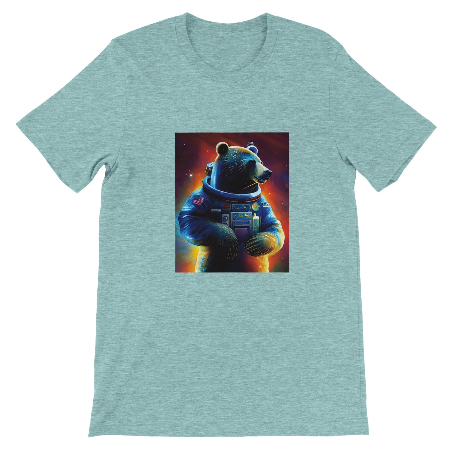 Budget Unisex Crewneck T-shirt/Bear-Astronaut