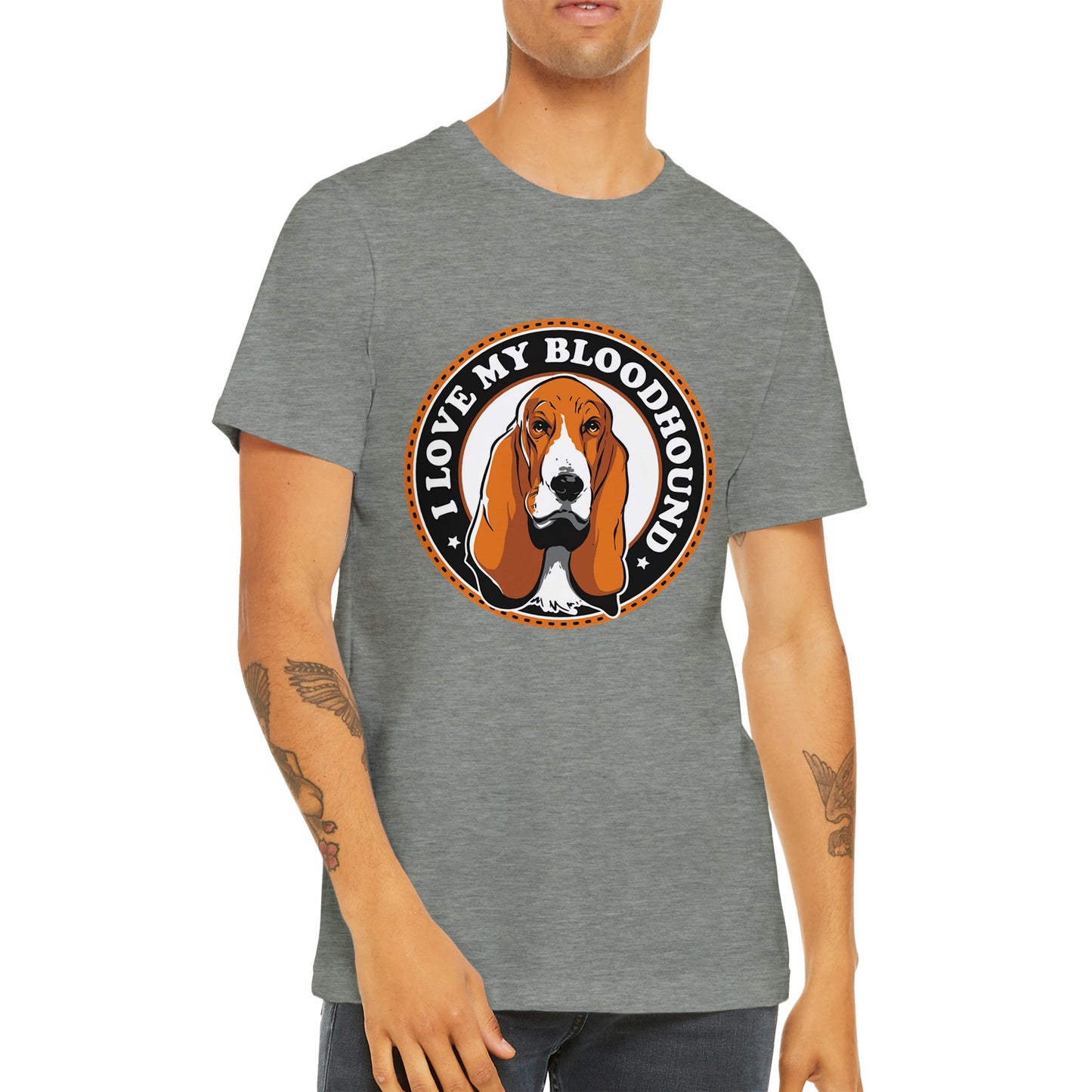 Budget Unisex Crewneck T-shirt/Bloodhound-Dog