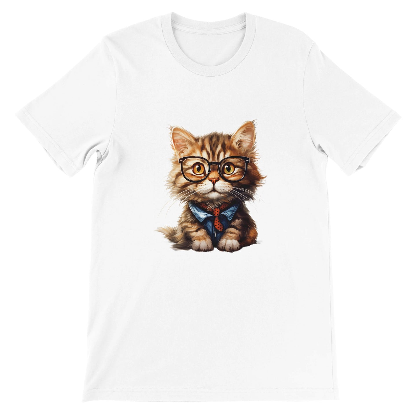 Budget Unisex Crewneck T-shirt/Cat-Glasses