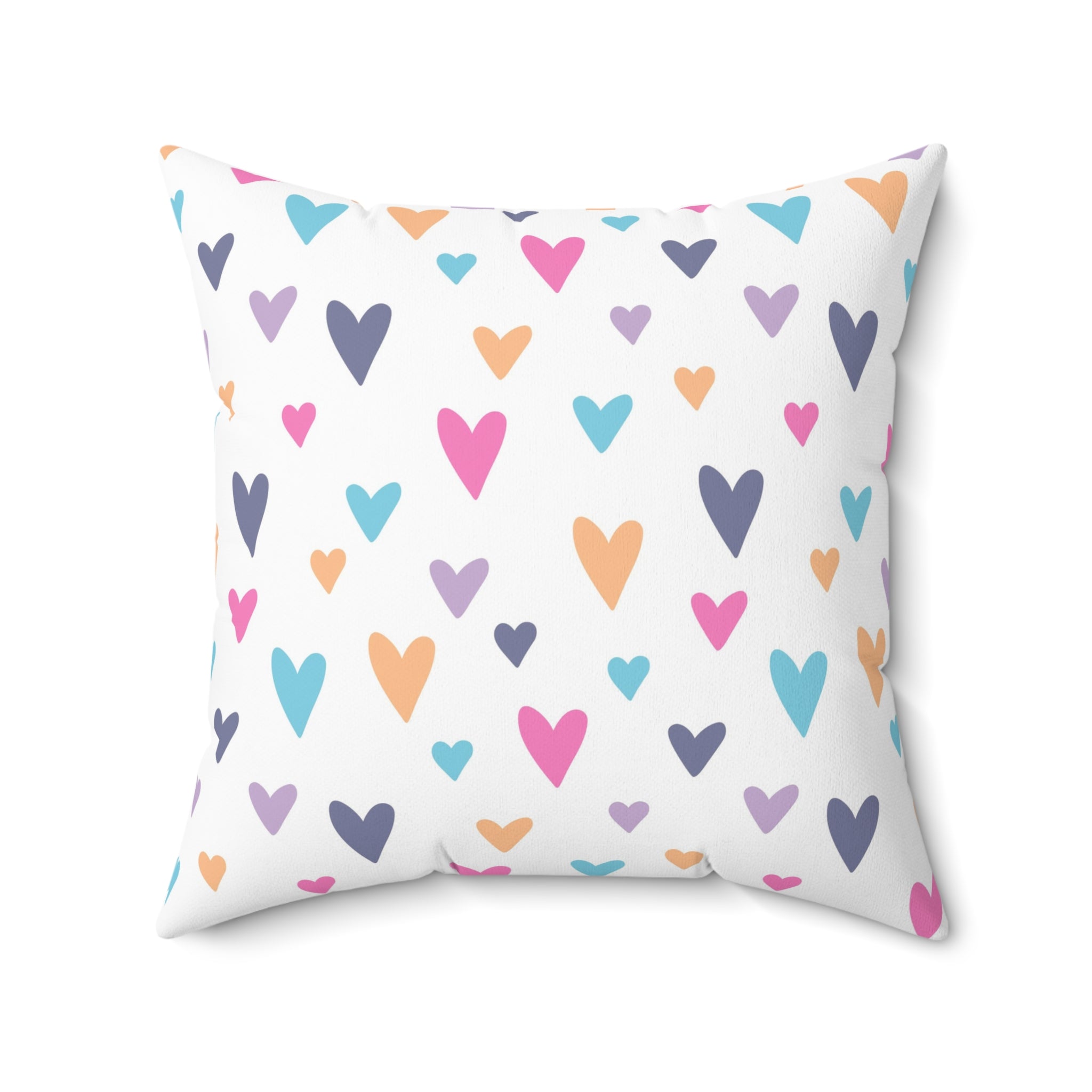 Valentine Colorful Hearts/Spun Polyester Square Pillow - Enet Images
