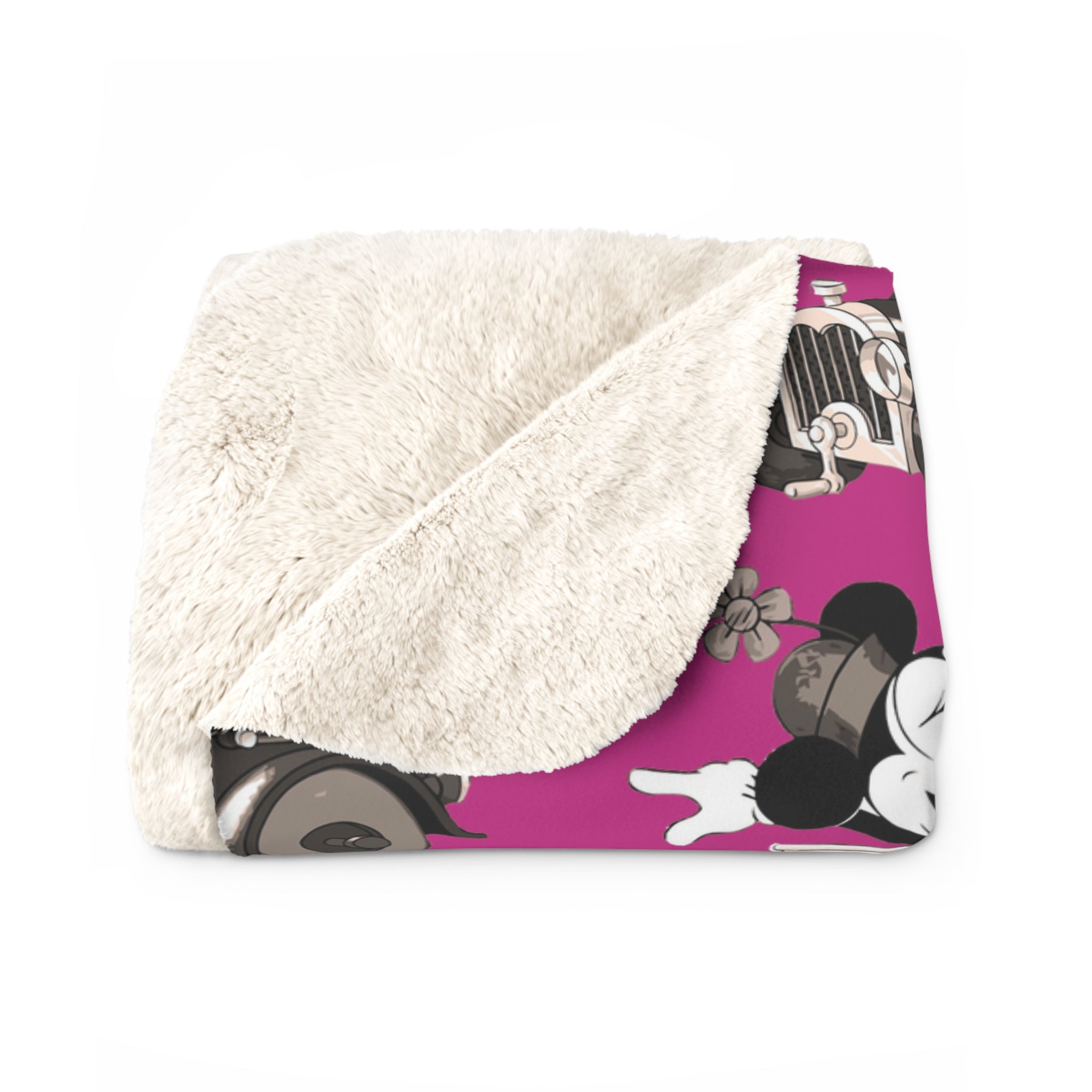 Mickey & Minnie/Sherpa Fleece Blanket - Enet Images