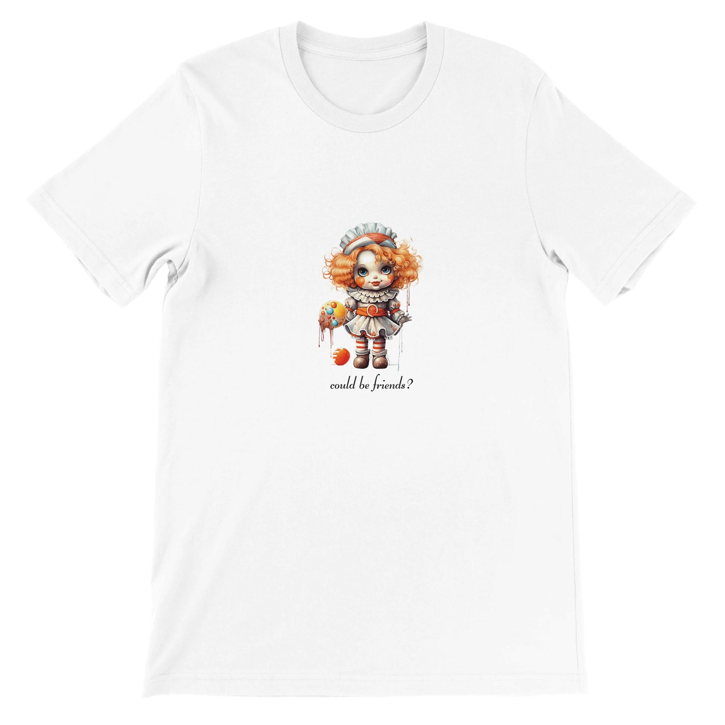 Budget Unisex Crewneck T-shirt/Spooky-Doll-Halloween