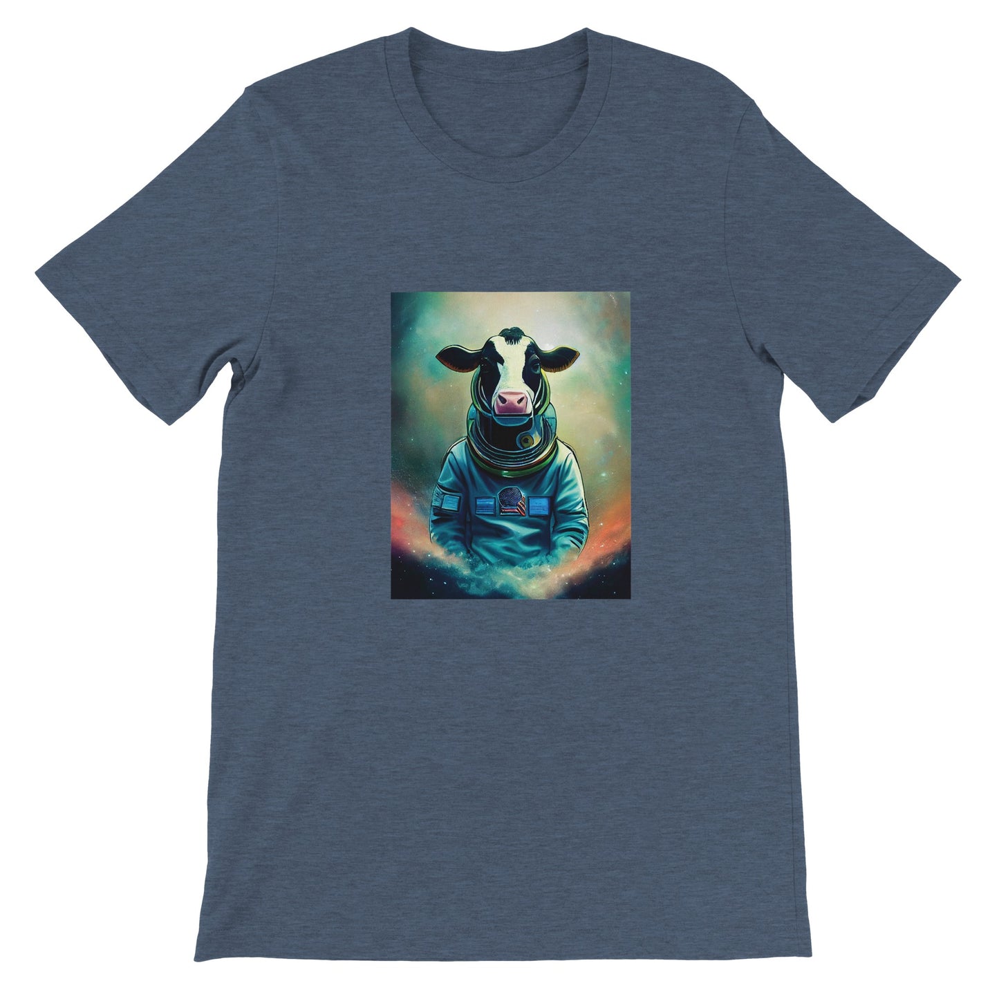 Budget Unisex Crewneck T-shirt/Cow-Astronaut