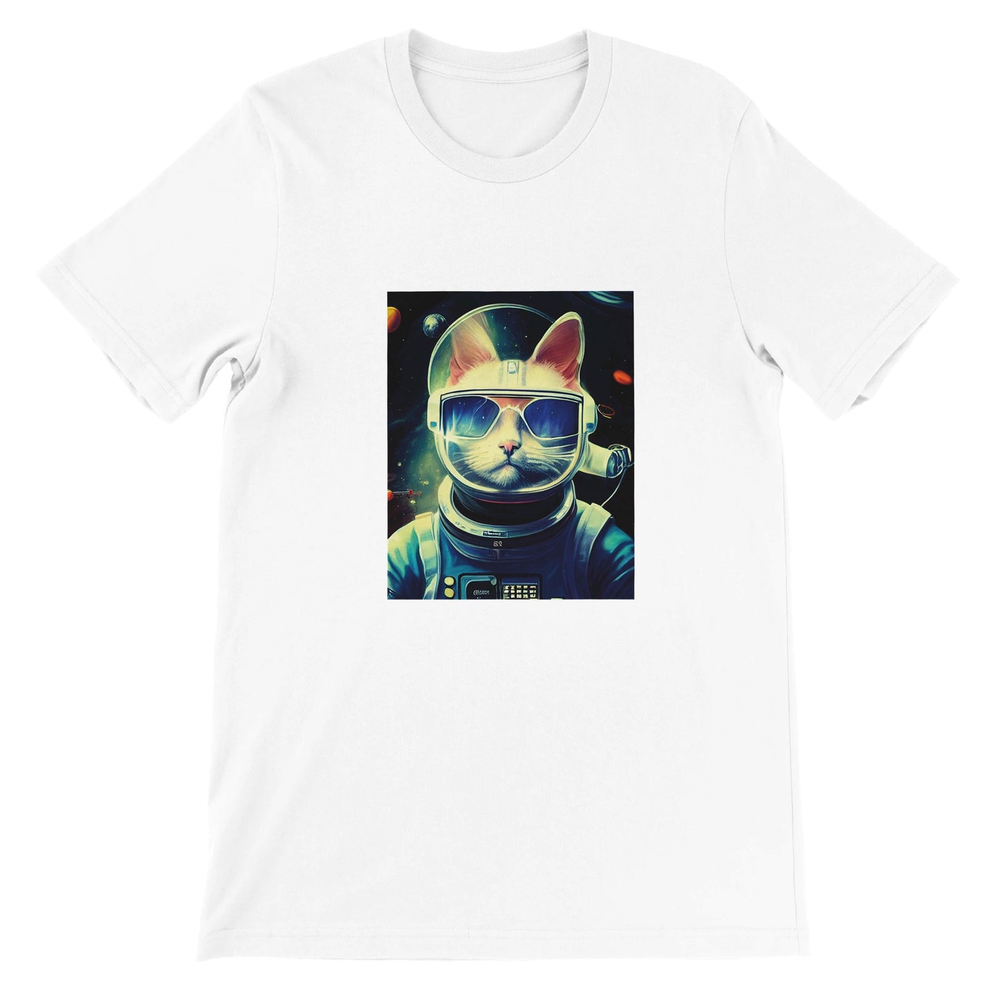 Budget Unisex Crewneck T-shirt/Cat-Astronaut