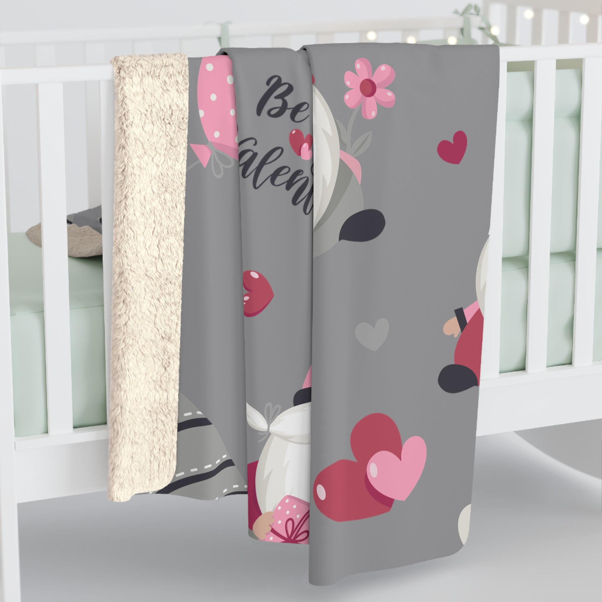 Valentine Gnomes/Sherpa Fleece Blanket - Enet Images