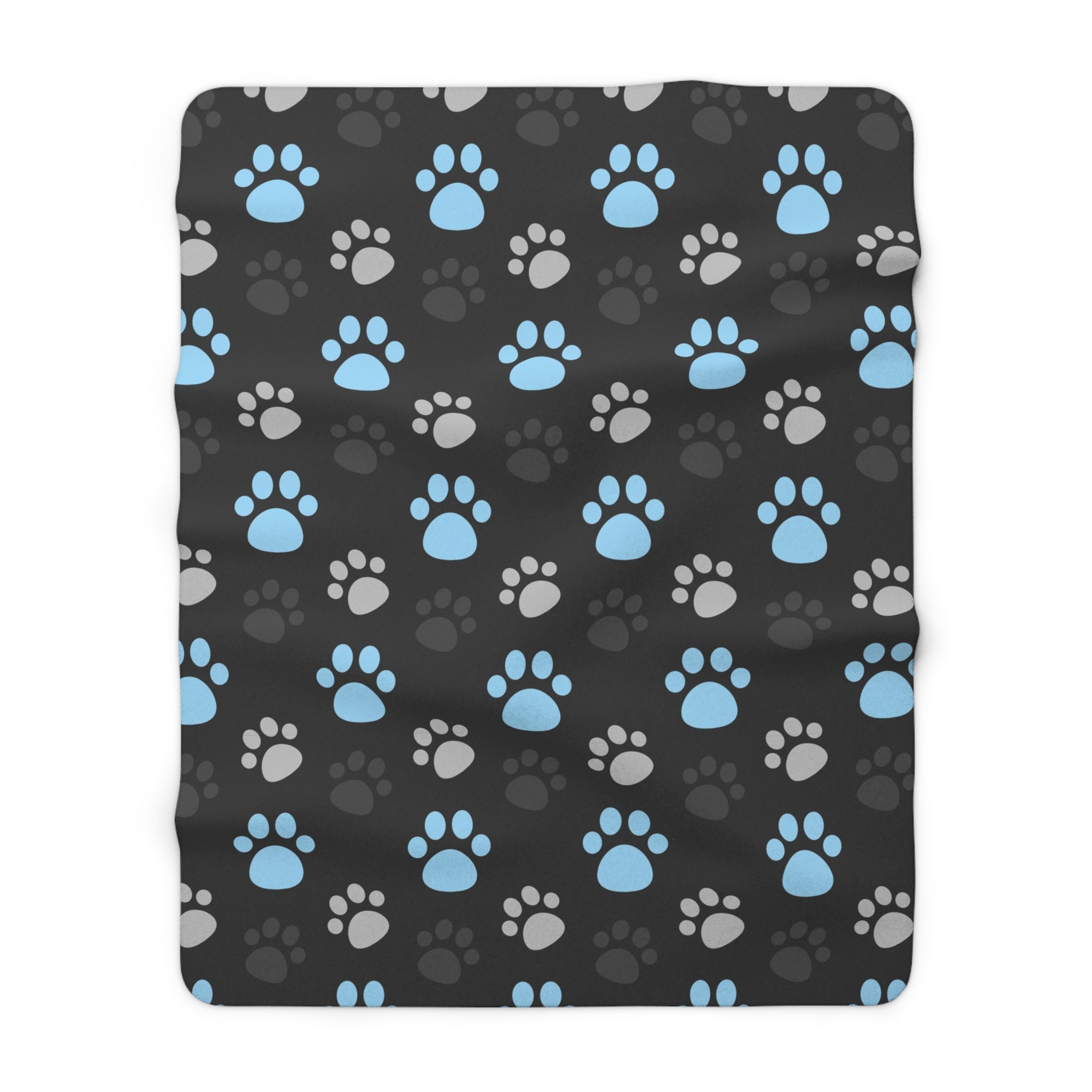 Love Paws Black/Sherpa Fleece Blanket - Enet Images