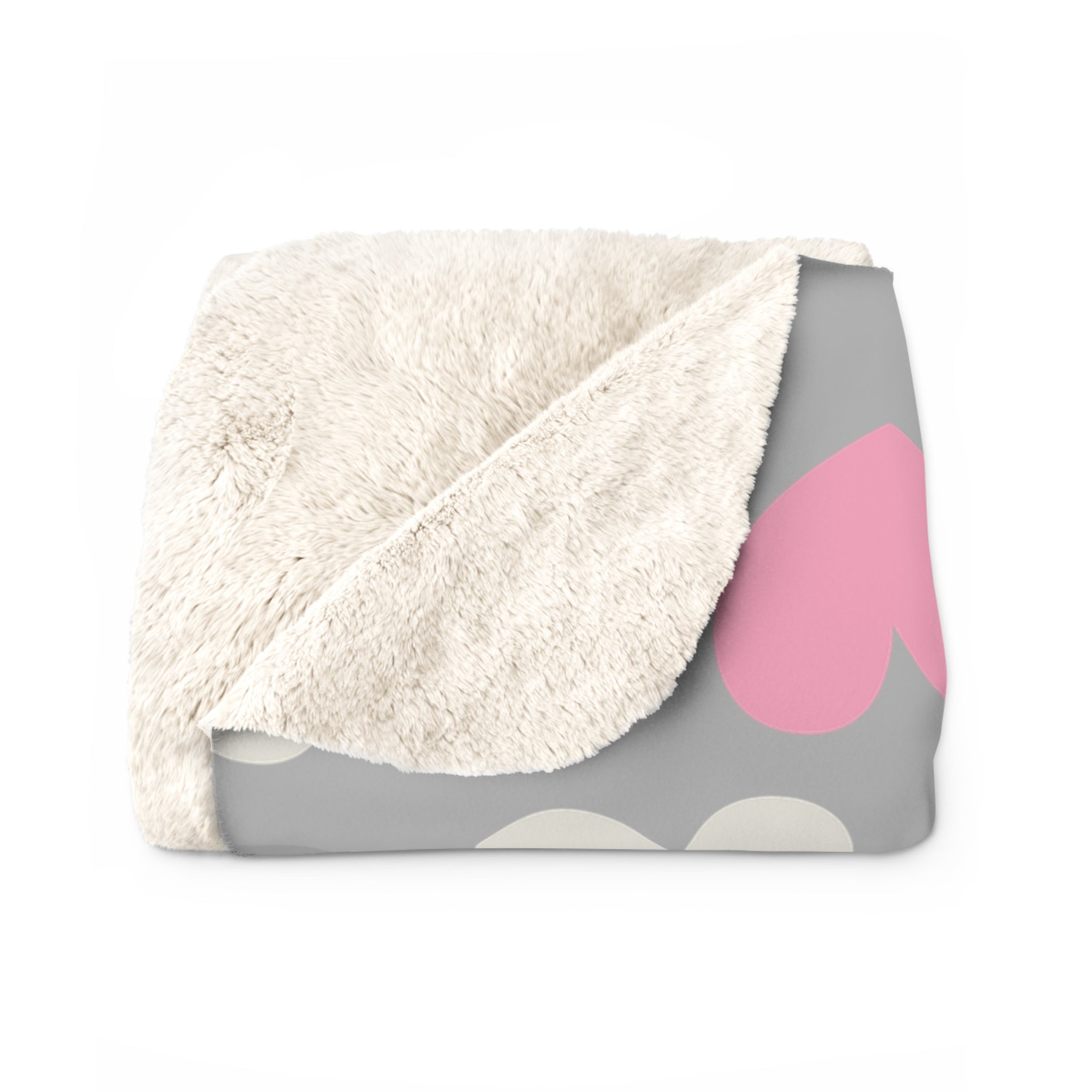 Love Hearts/Sherpa Fleece Blanket - Enet Images