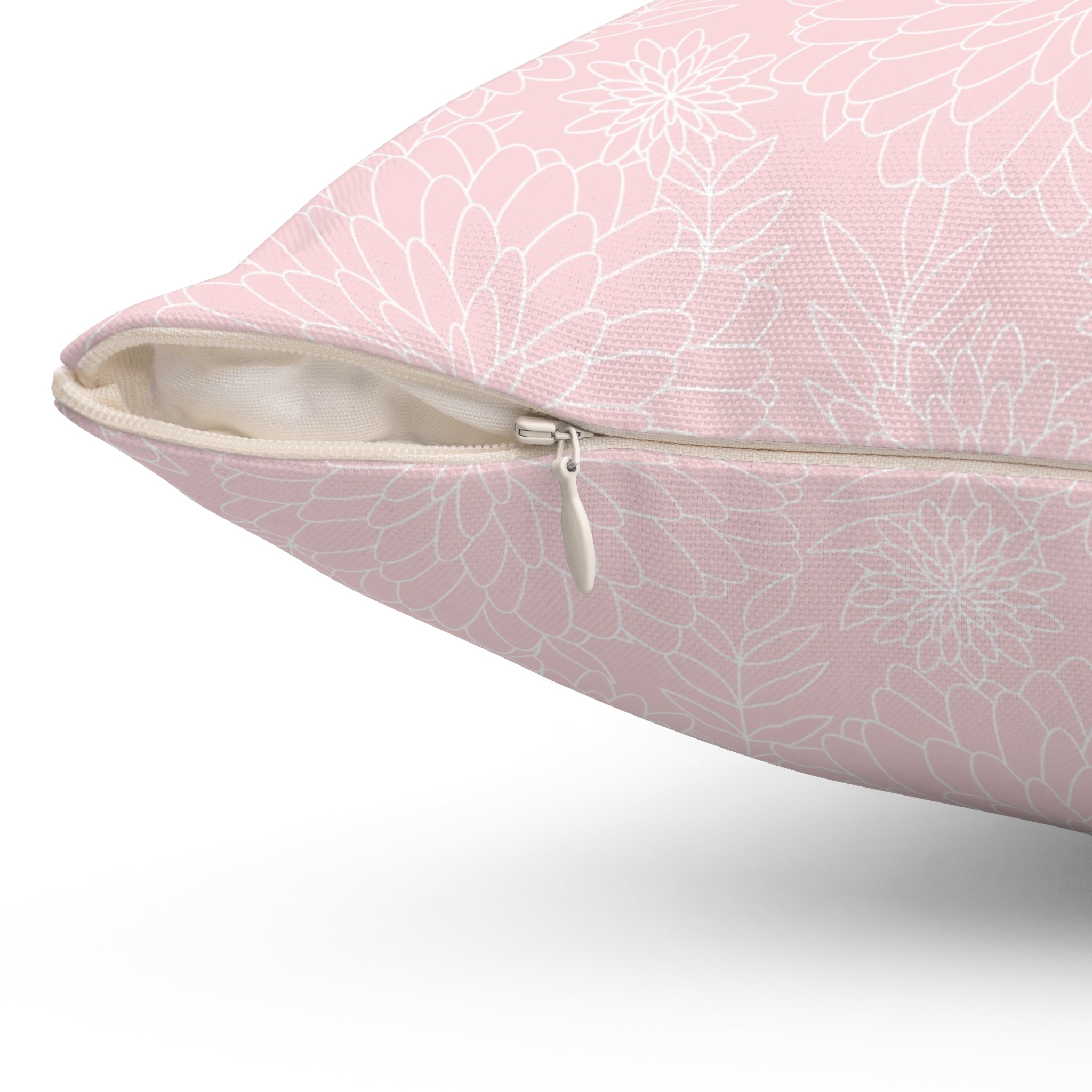 Valentine Pink Flower/Spun Polyester Square Pillow - Enet Images
