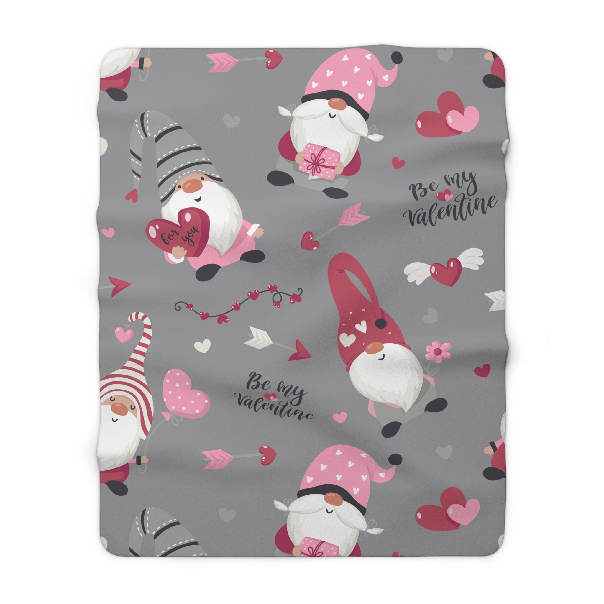 Valentine Gnomes/Sherpa Fleece Blanket - Enet Images