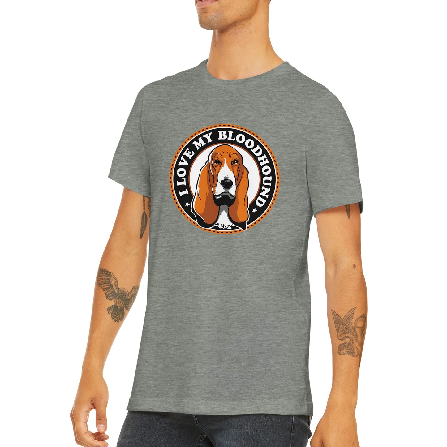 Budget Unisex Crewneck T-shirt/Bloodhound-Dog