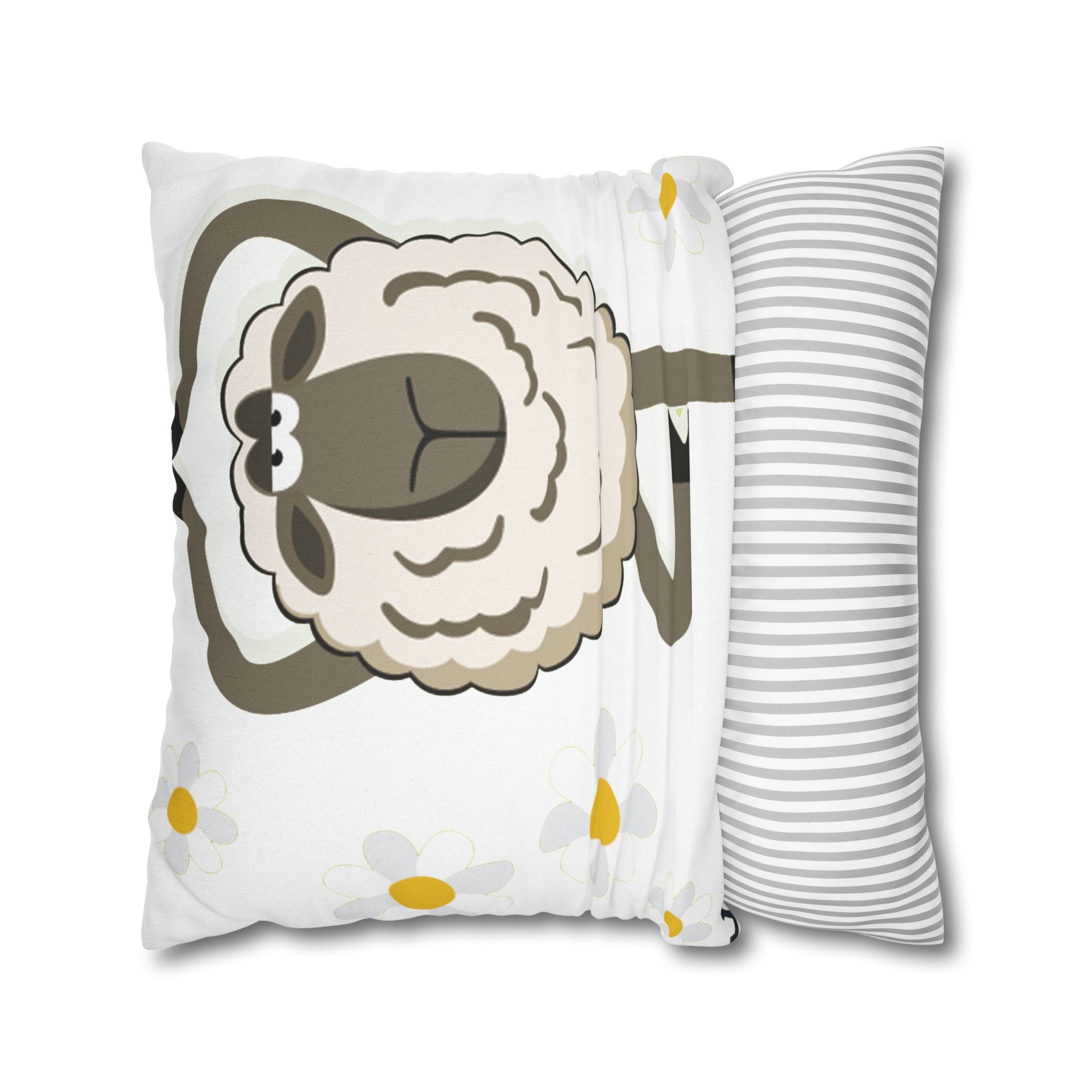 Yoga Sheep Decorative Pillowcase — Whimsical Farm Animal Throw Pillow Cover - Enet Images