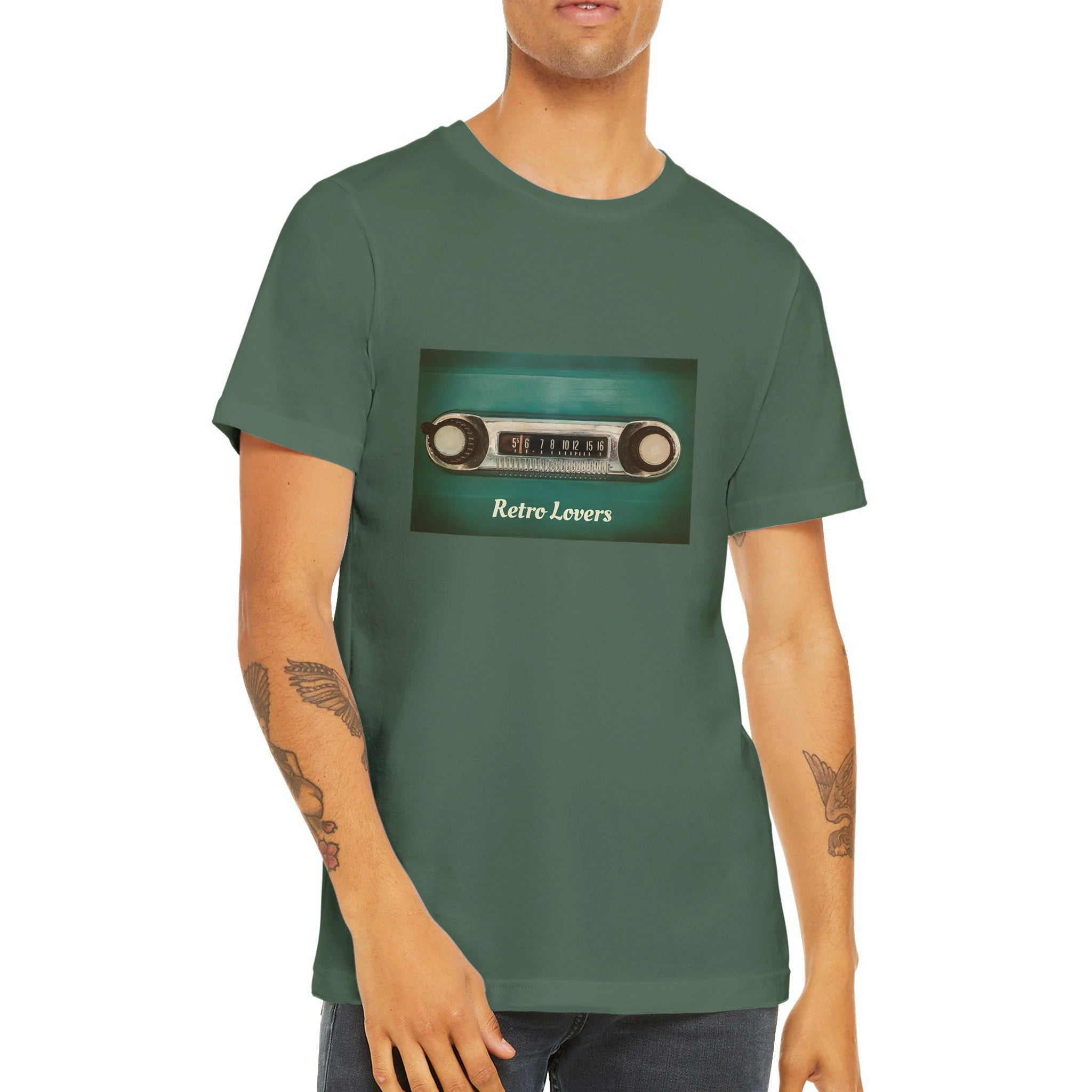 Budget Unisex Crewneck T-shirt/Retro-Lovers-Radio - Enet Images