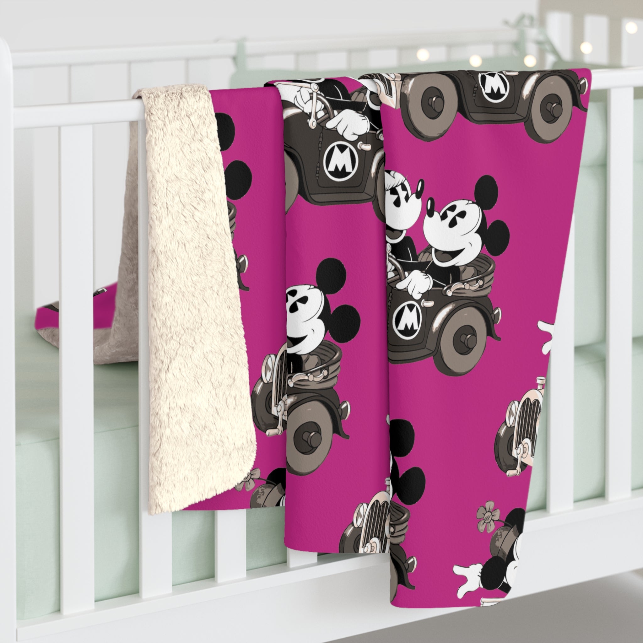 Mickey & Minnie/Sherpa Fleece Blanket - Enet Images