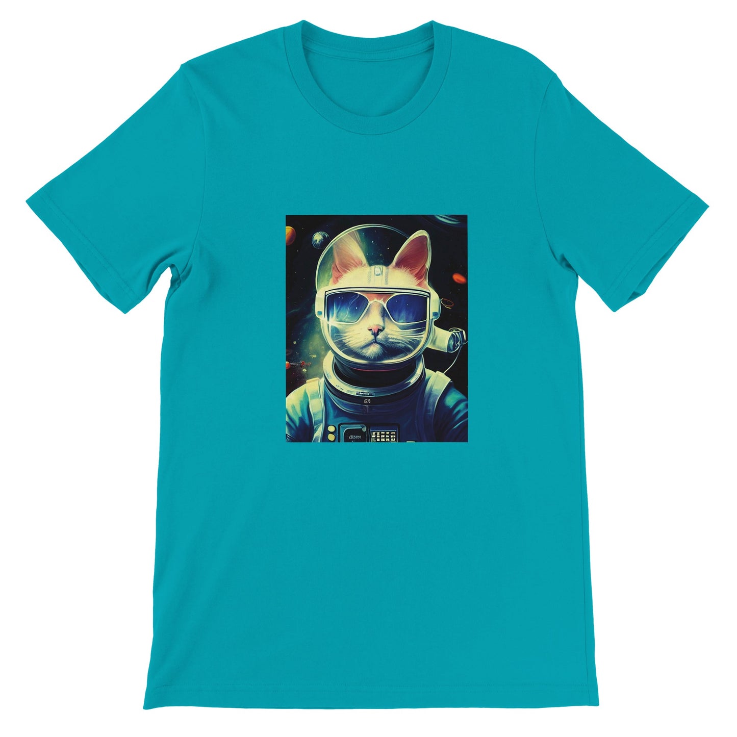 Budget Unisex Crewneck T-shirt/Cat-Astronaut