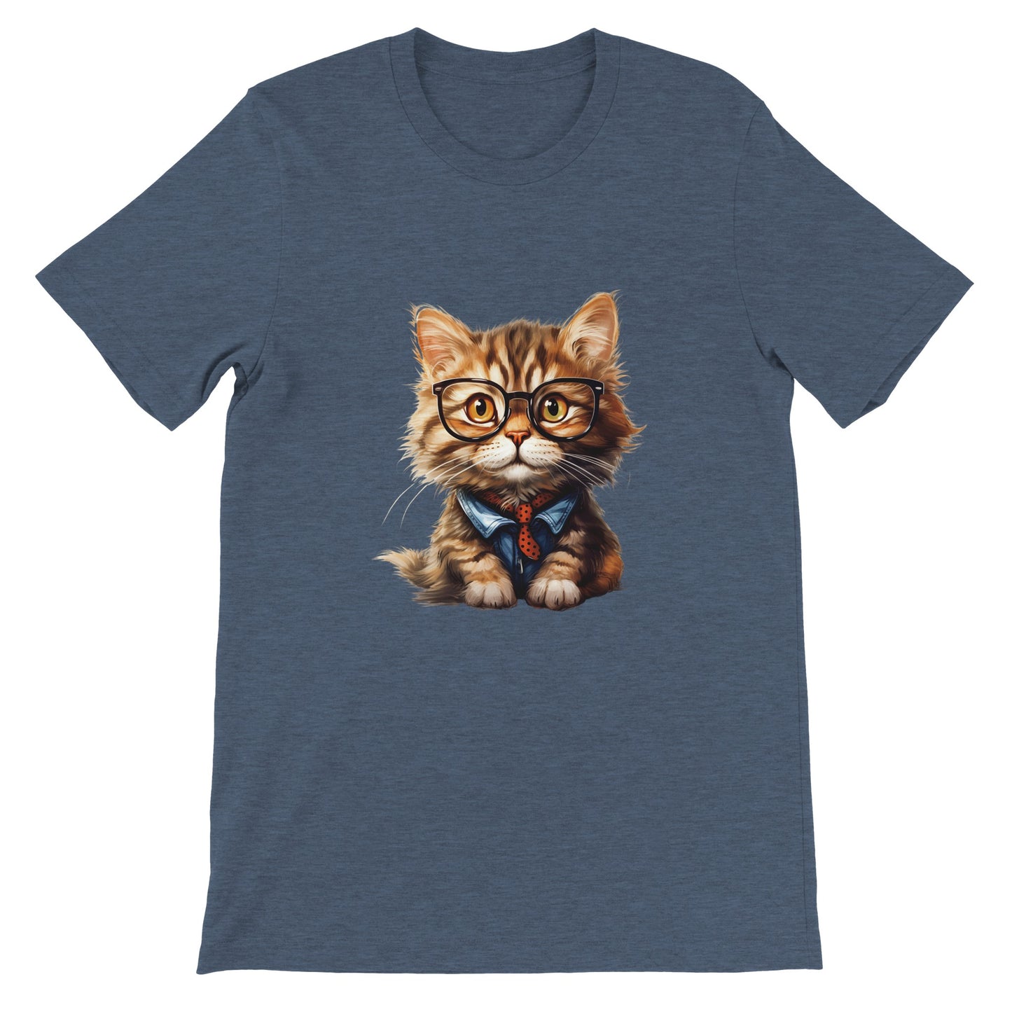 Budget Unisex Crewneck T-shirt/Cat-Glasses