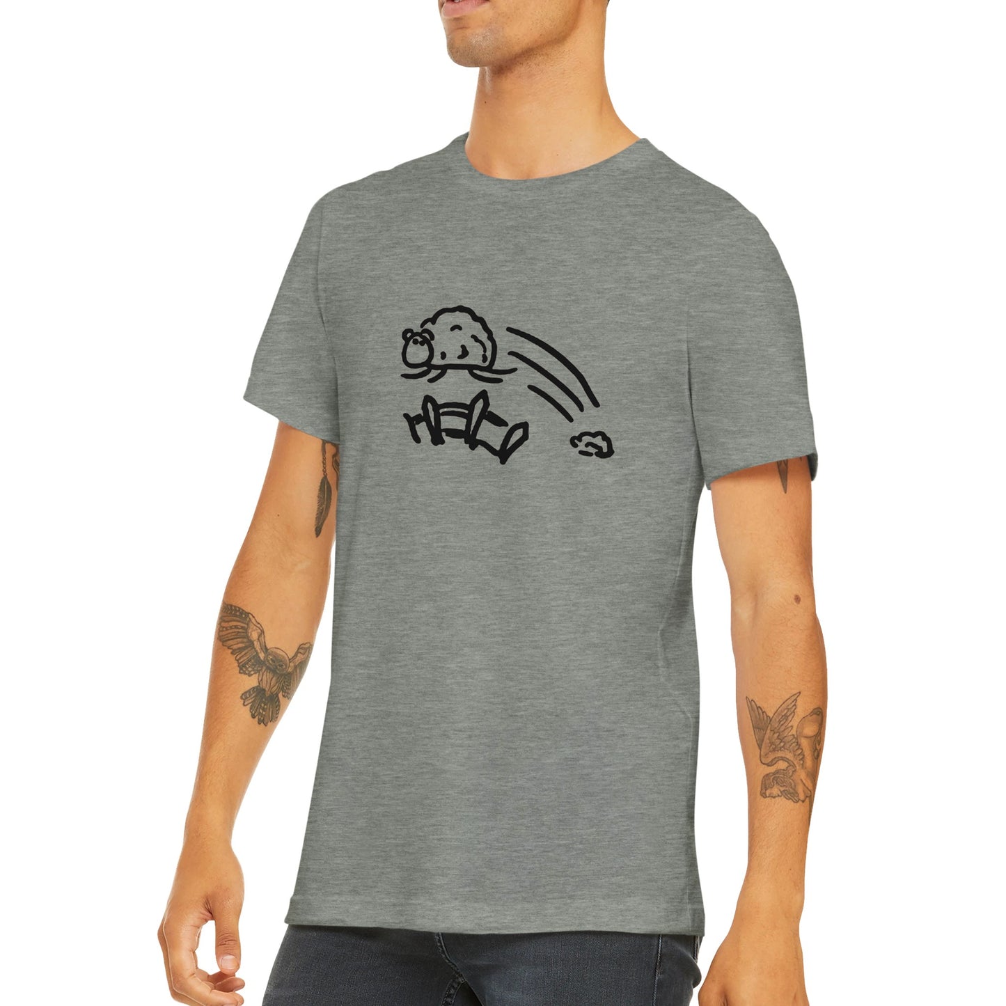 Budget Unisex Crewneck T-shirt/Sheep-Jumping-The-Fence